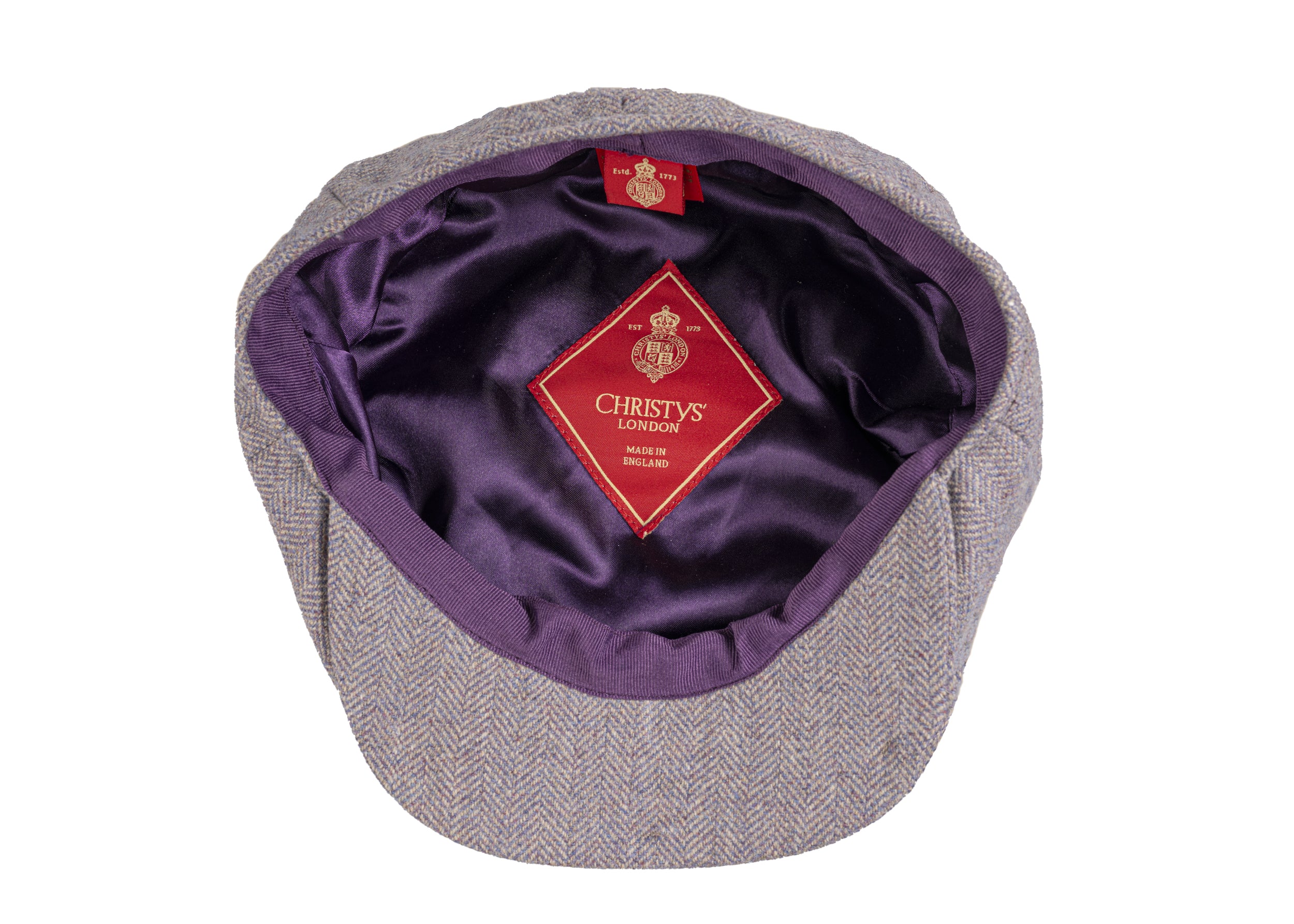 Lovat Mill Teviot Tweed Made in England 8 Piece Cap in Heather