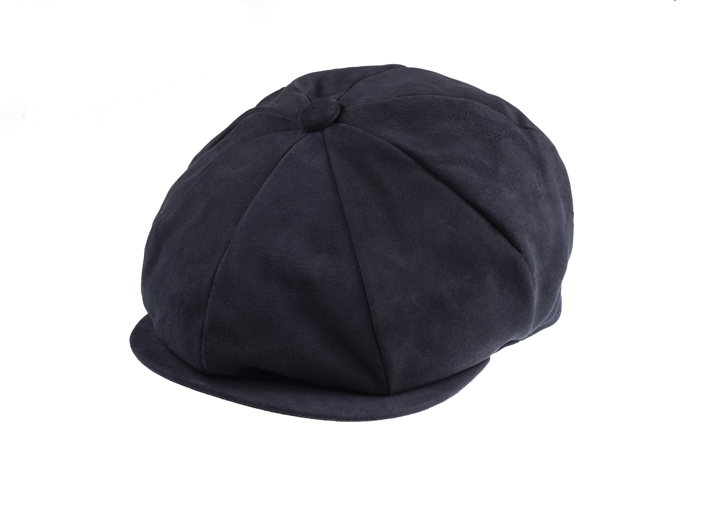 Navy 8 piece baker boy cap in soft suede