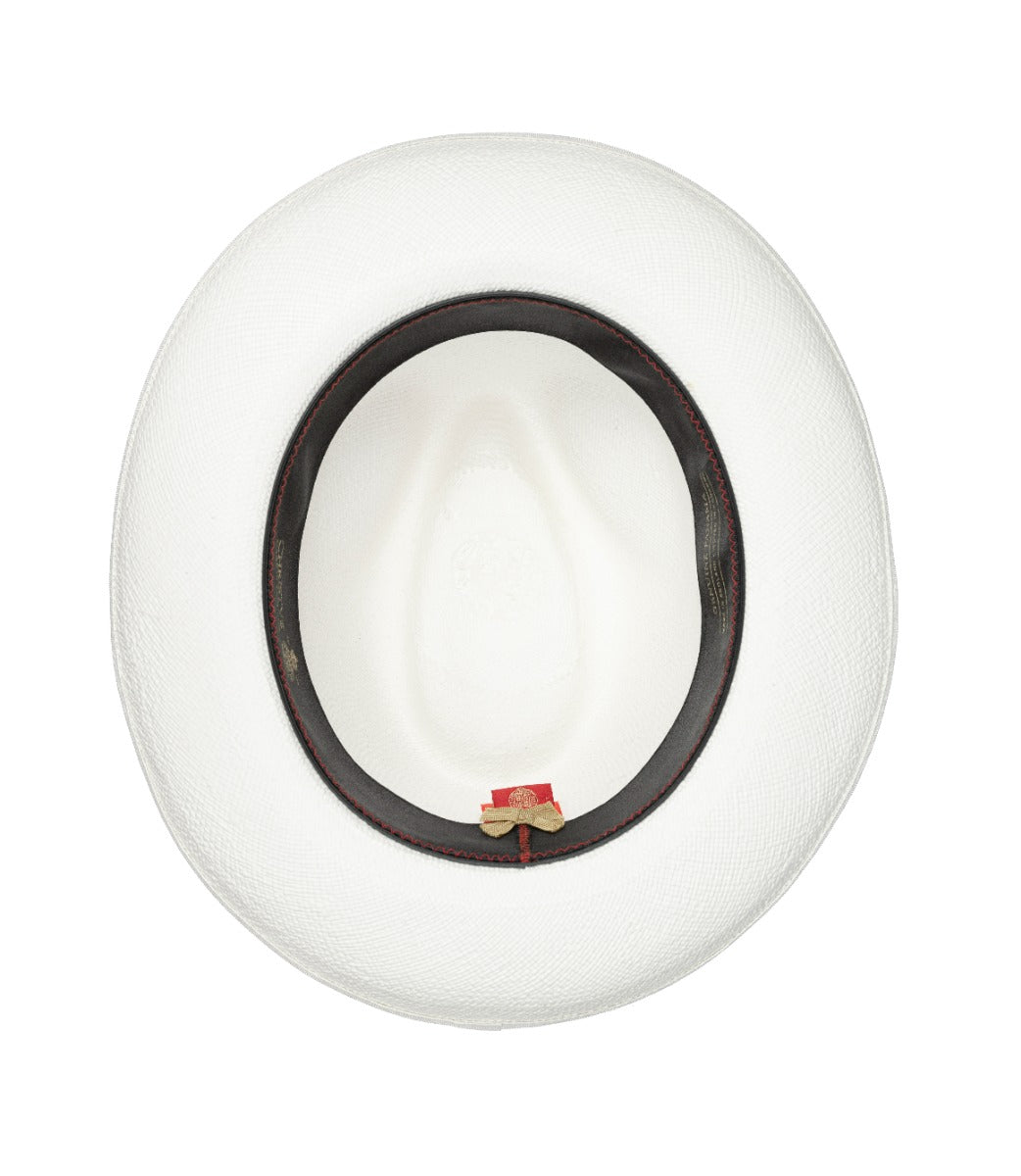 Classic Preset Panama Hat With Black Band & Cream Binding