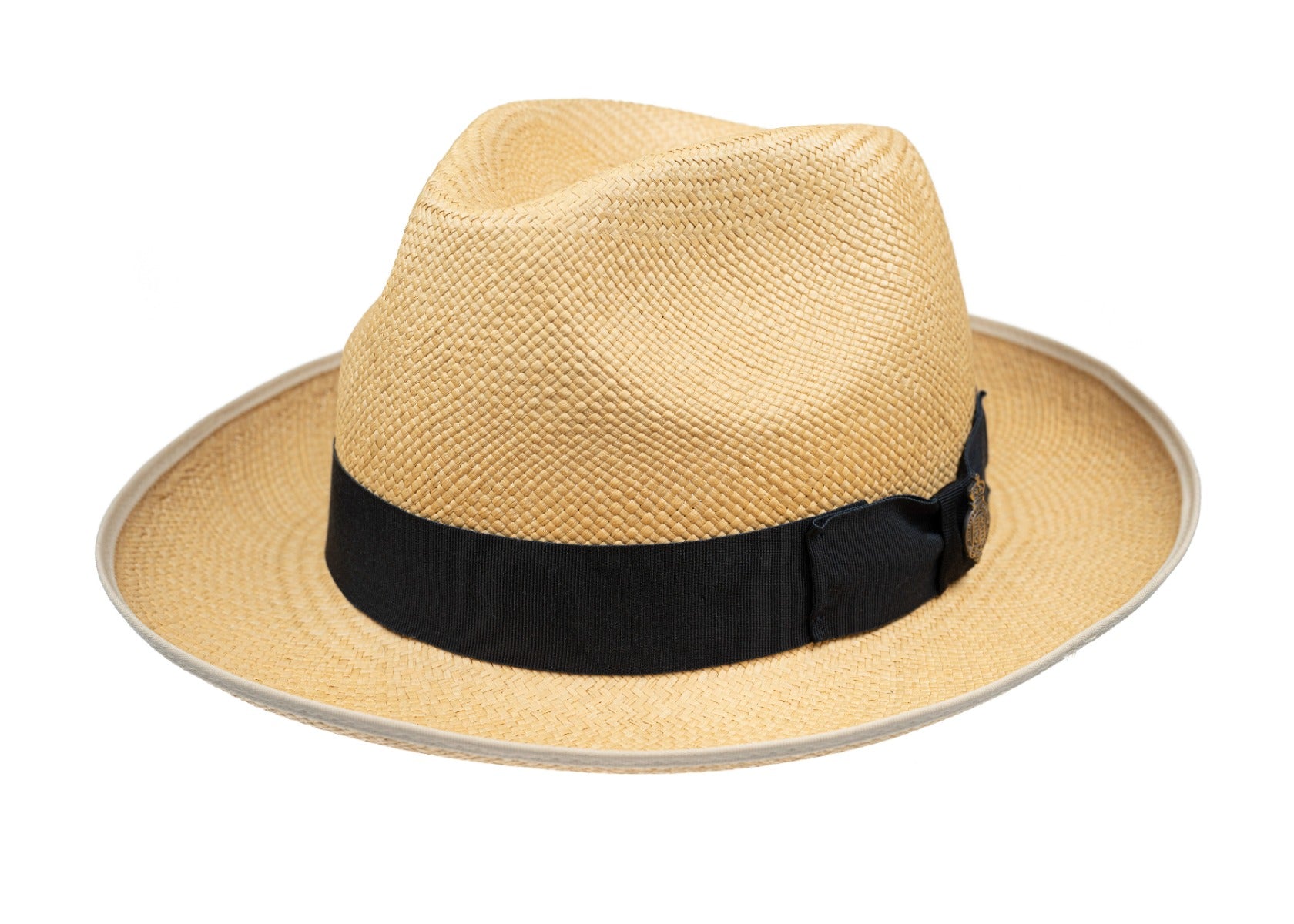 Classic Preset Panama Hat with navy band - Natural