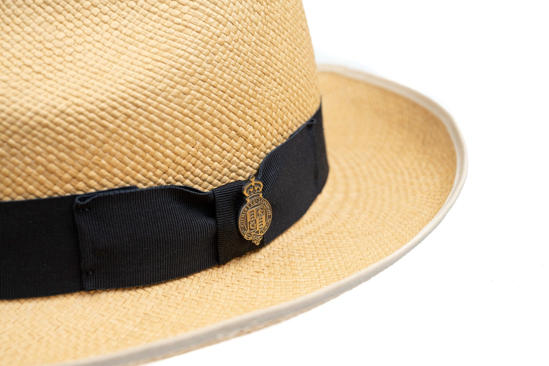 Classic Preset Panama Hat with navy band - Natural