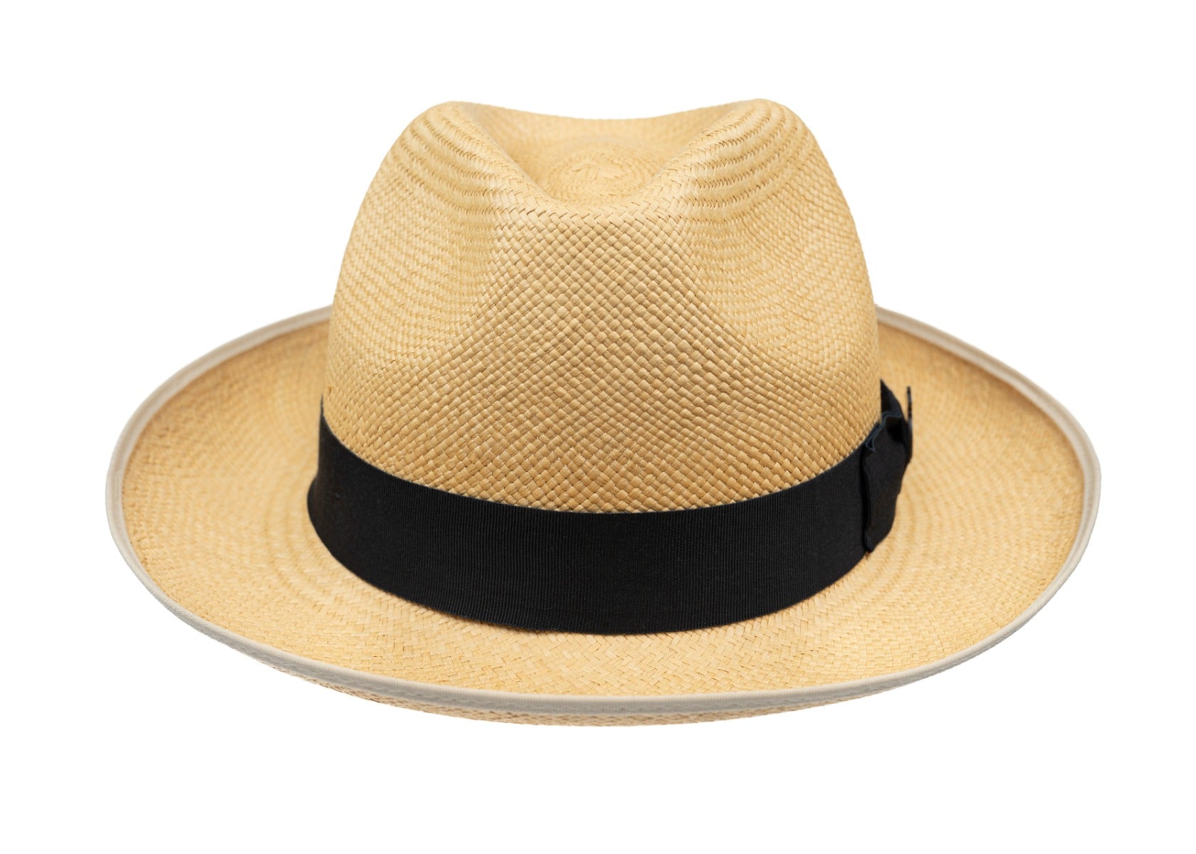 Classic Preset Panama Hat with navy band - Natural