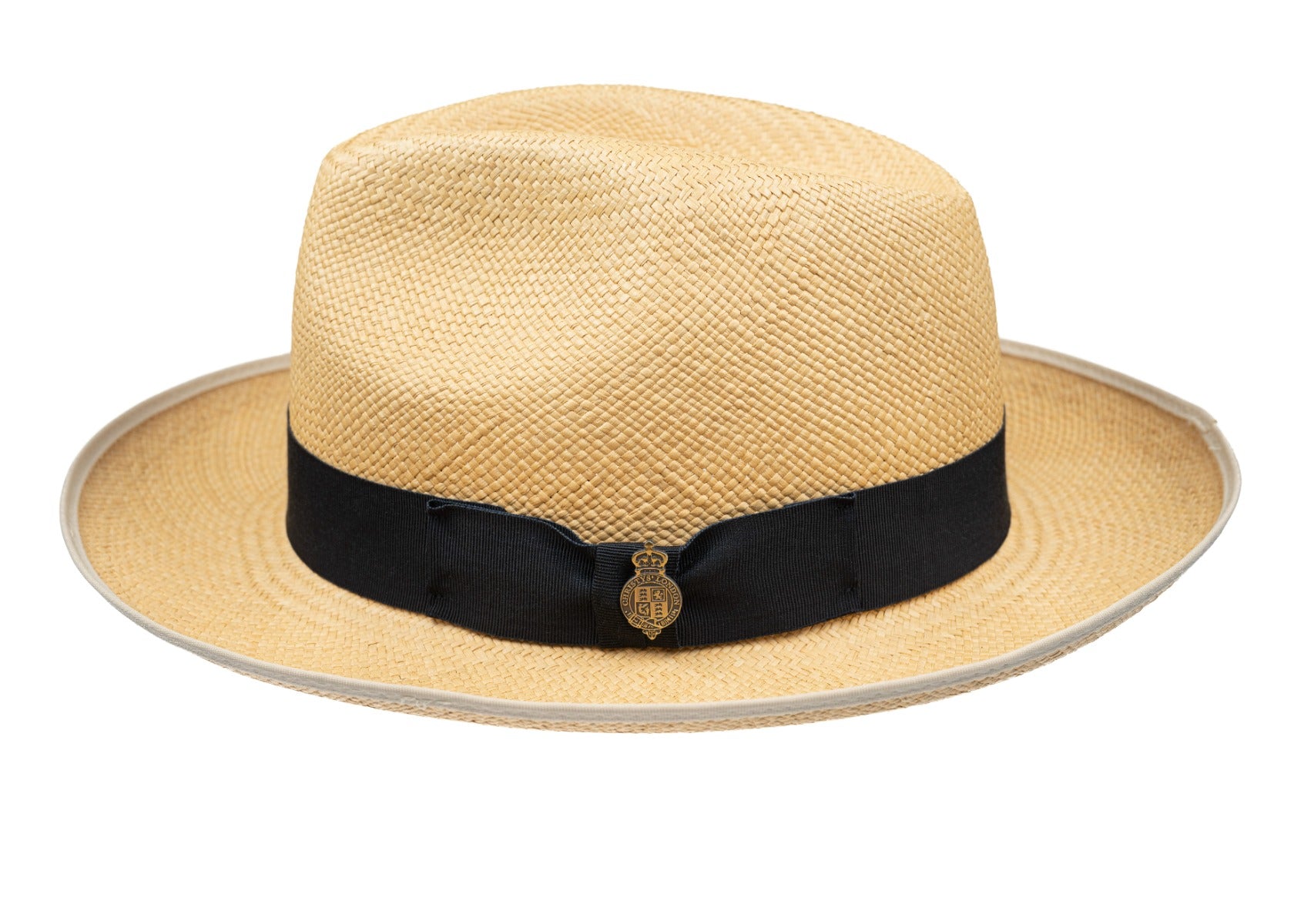 Classic Preset Panama Hat with navy band - Natural