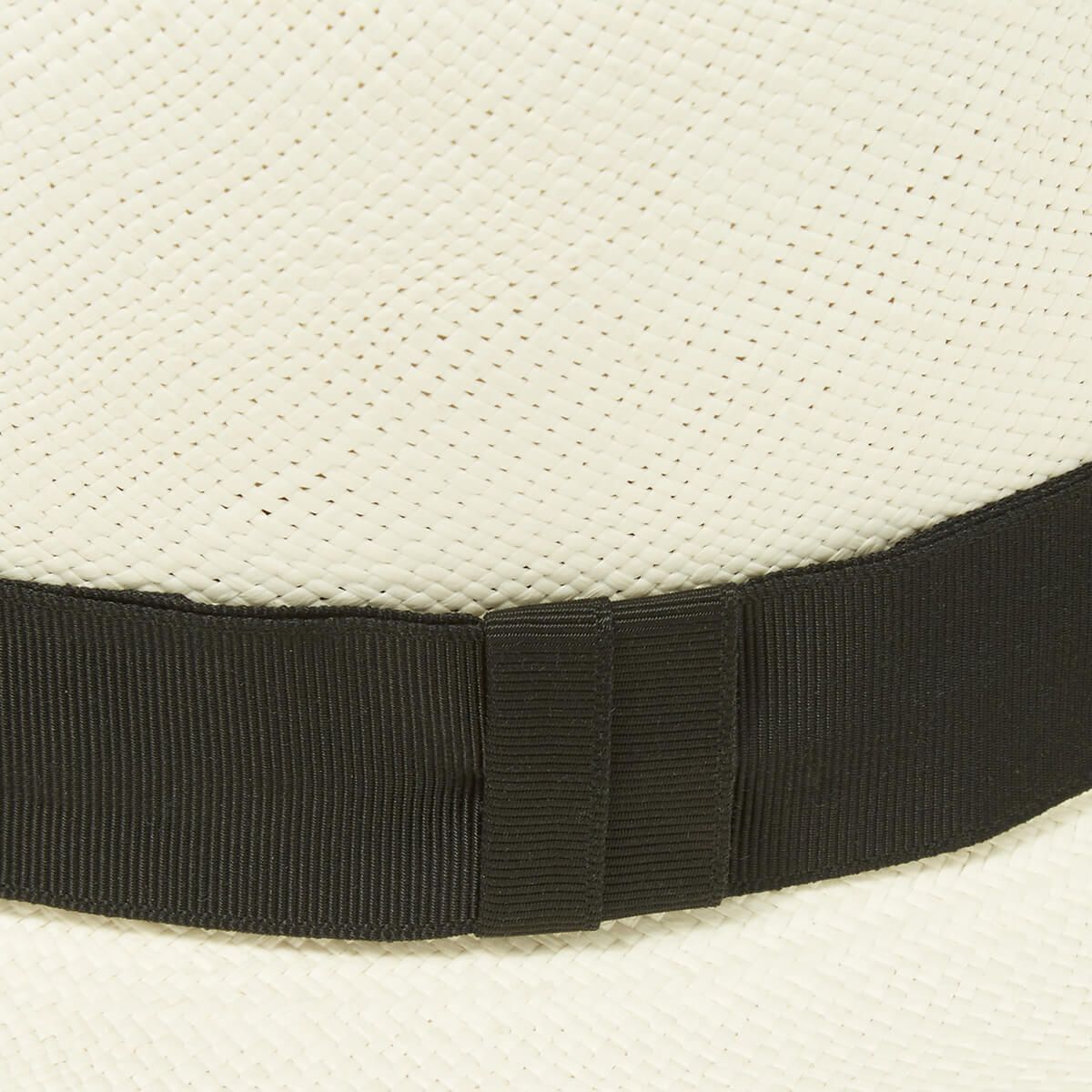 Classic Folder Panama Hat With Black Band & Cream Binding