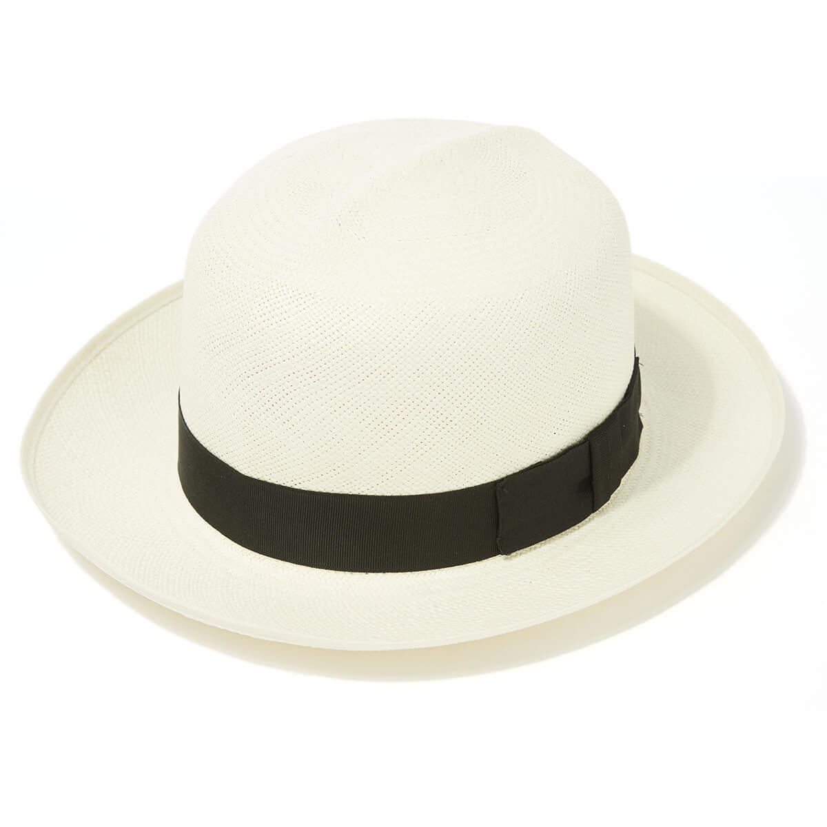 Classic Folder Panama Hat With Black Band & Cream Binding