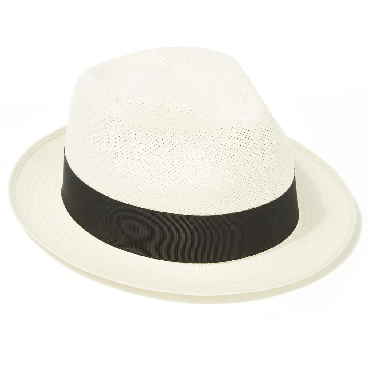 Classic Yorkie Panama Hat with Black Band & Cream Binding