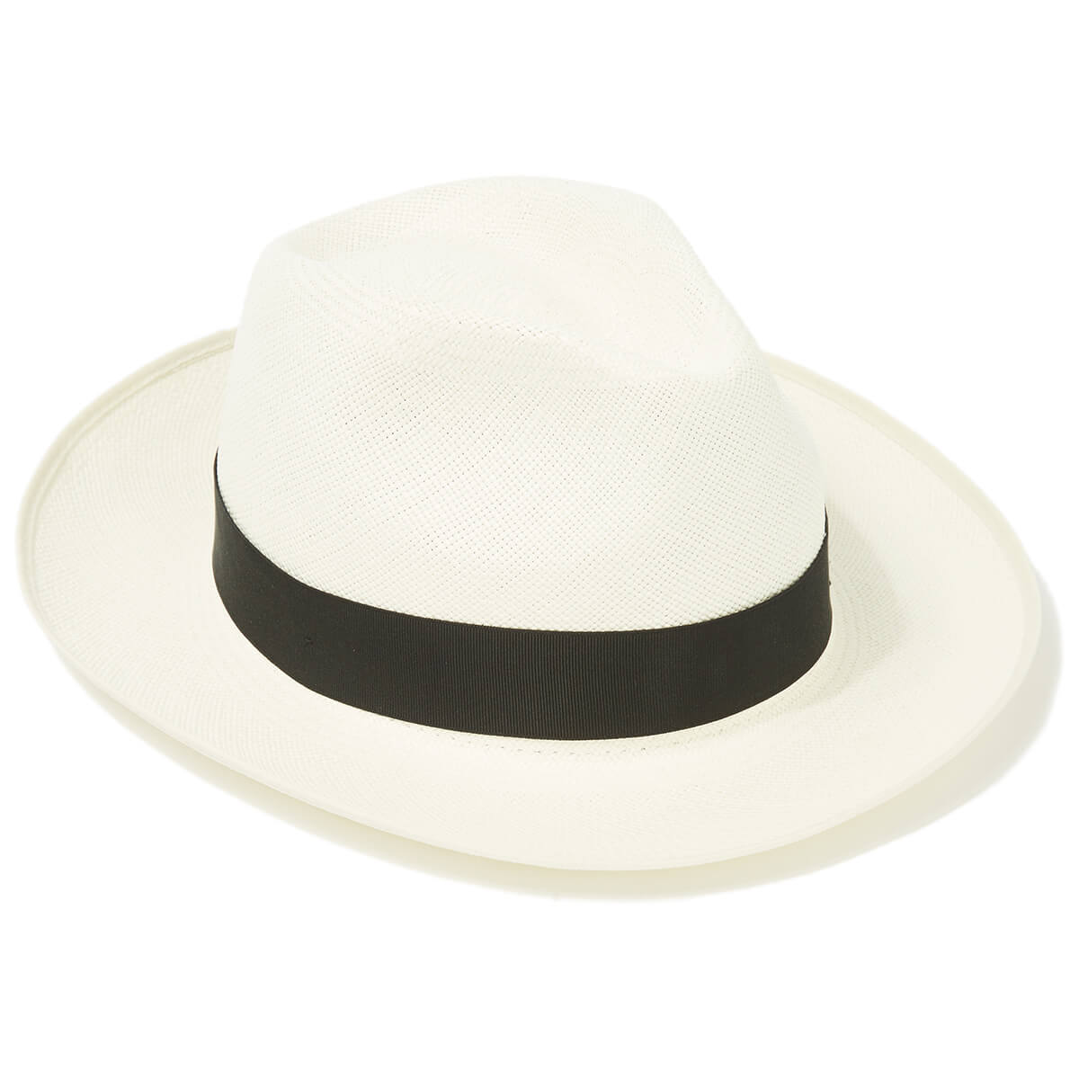 Superfine Preset Panama Hat With Black Band & Cream Binding