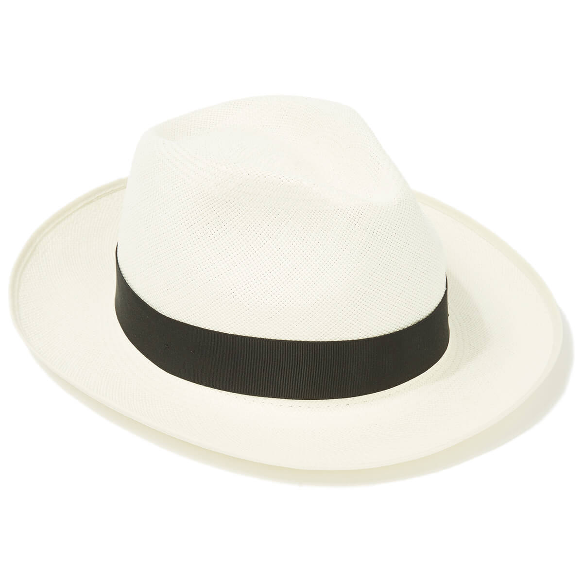 Superfine Preset Panama Hat With Black Band & Cream Binding