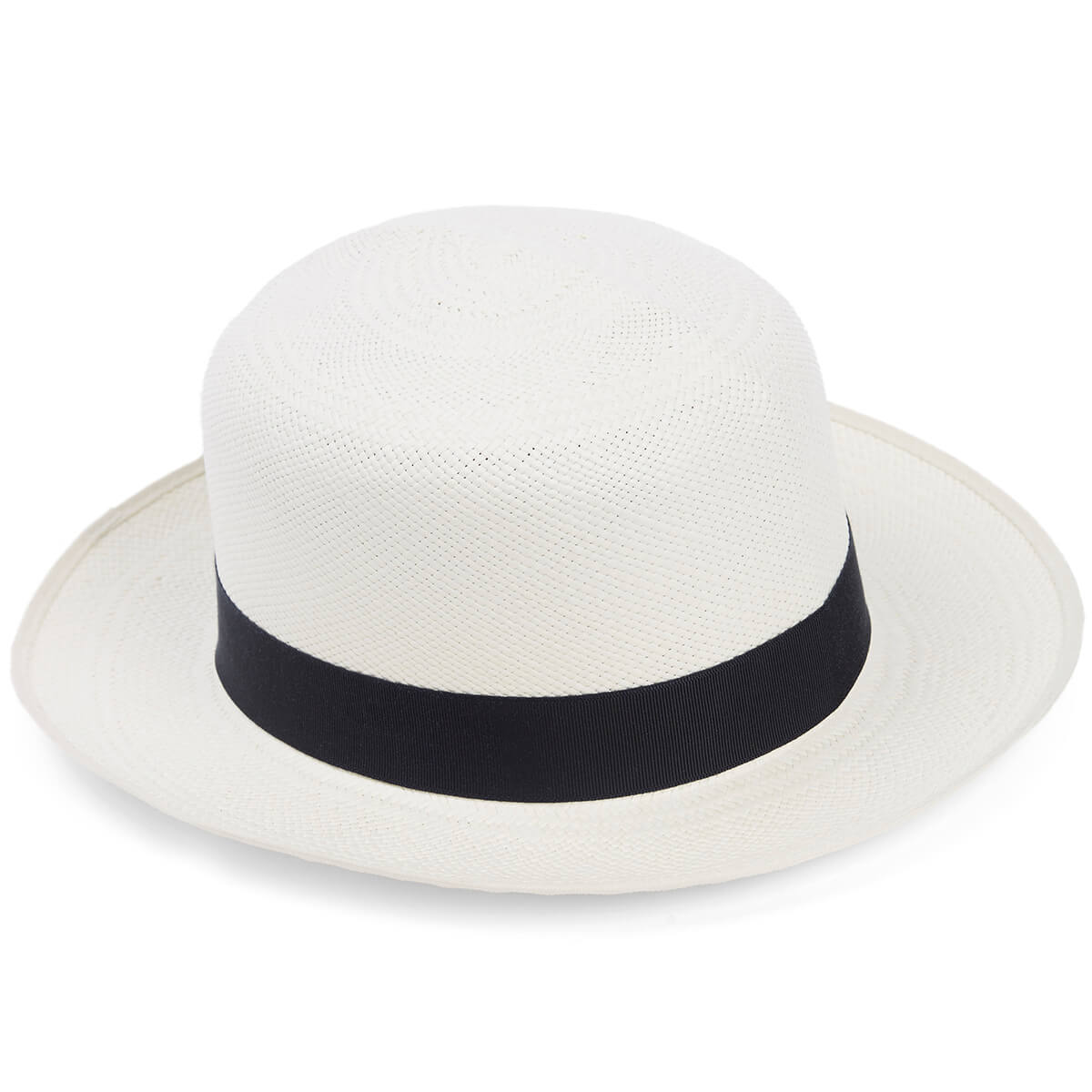 Superfine Folder Panama Hat With Navy Band & Cream Binding