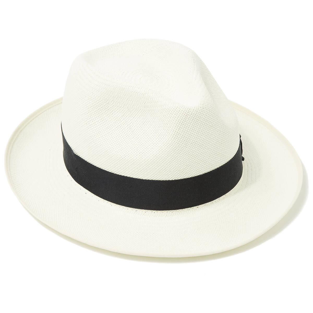 Superfine Preset Panama Hat With Navy Band & Cream Binding