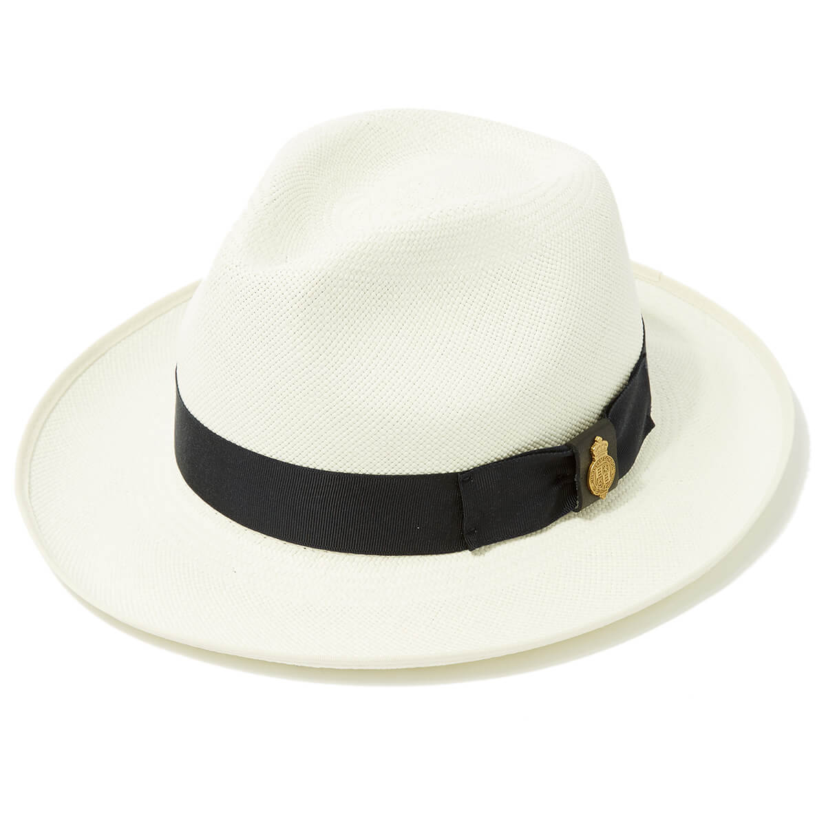 Superfine Preset Panama Hat With Navy Band & Cream Binding