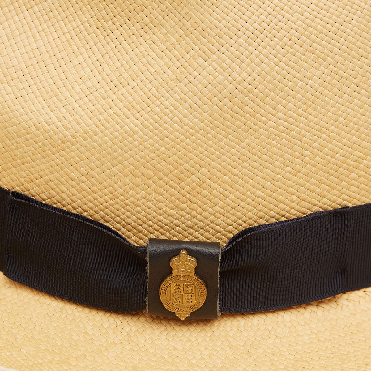 Classic Preset Panama Hat with navy band - Natural
