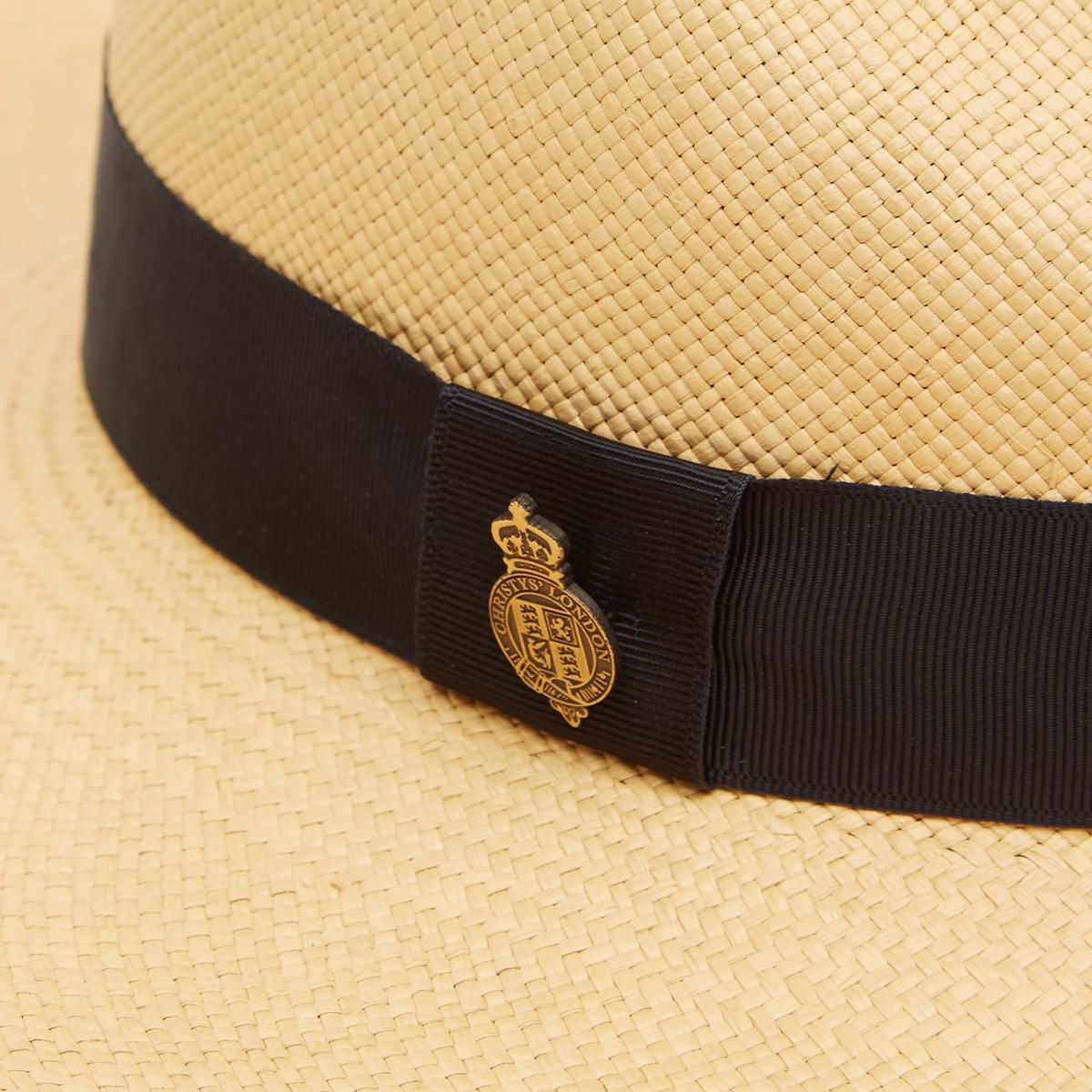 Jessica Wide Brim Panama Hat with Navy Band - Natural