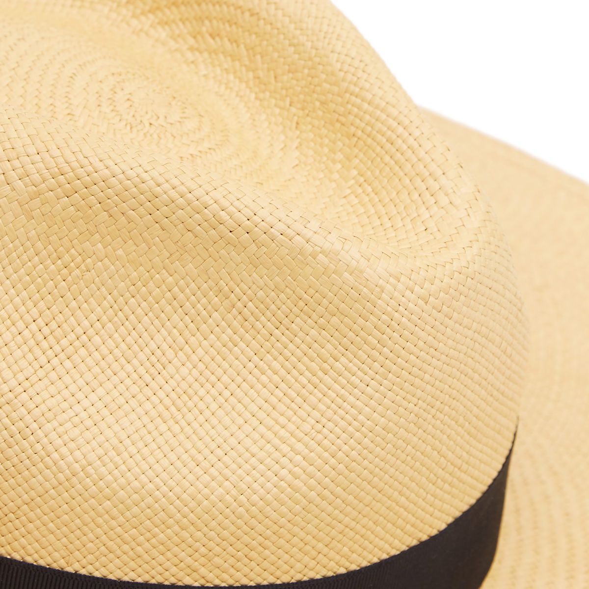 Jessica Wide Brim Panama Hat with Navy Band - Natural