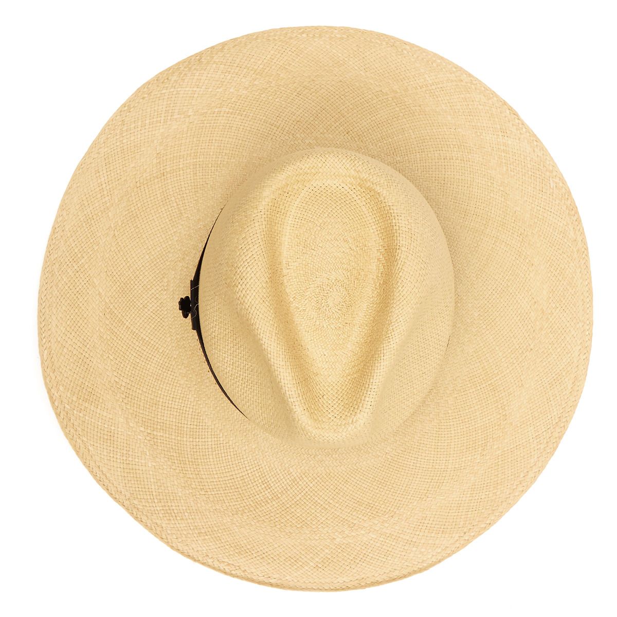 Jessica Wide Brim Panama Hat with Navy Band - Natural