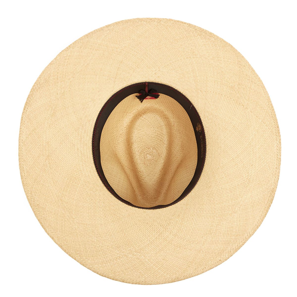 Jessica Wide Brim Panama Hat with Navy Band - Natural