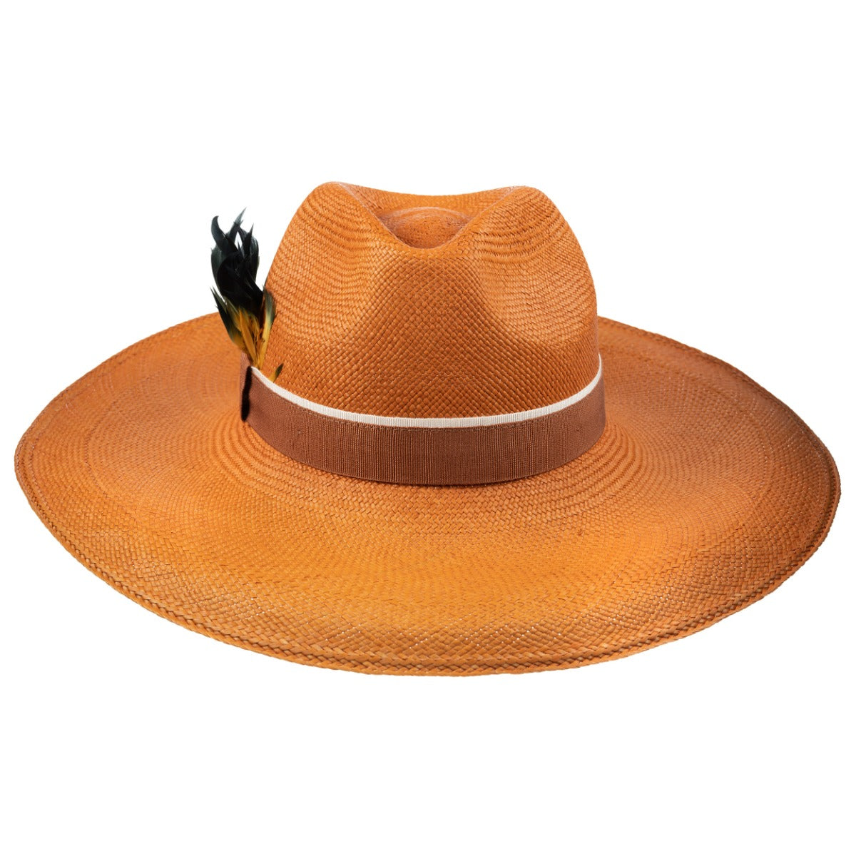 Wide Brim Panama in Orange