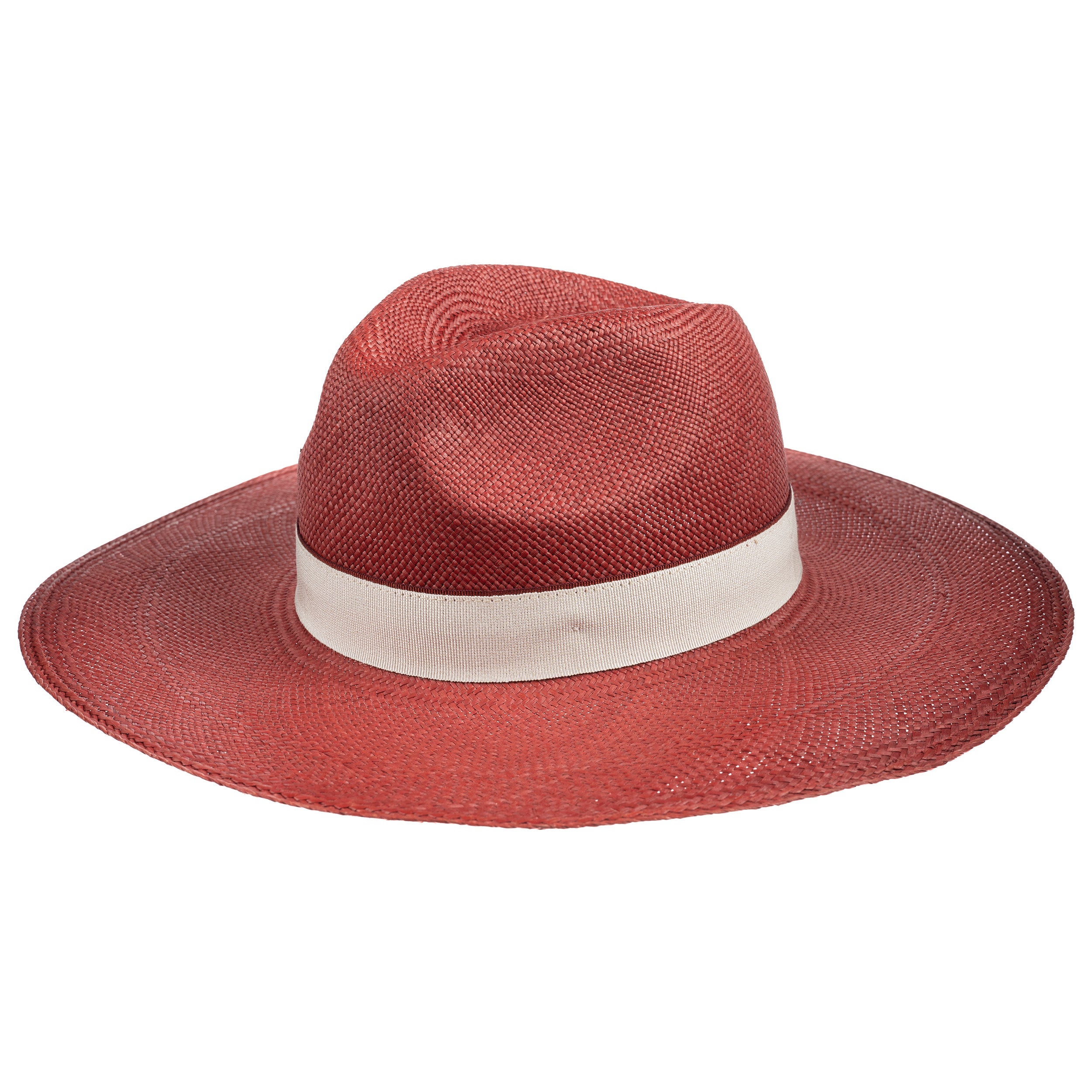 Wide Brim Panama in Red