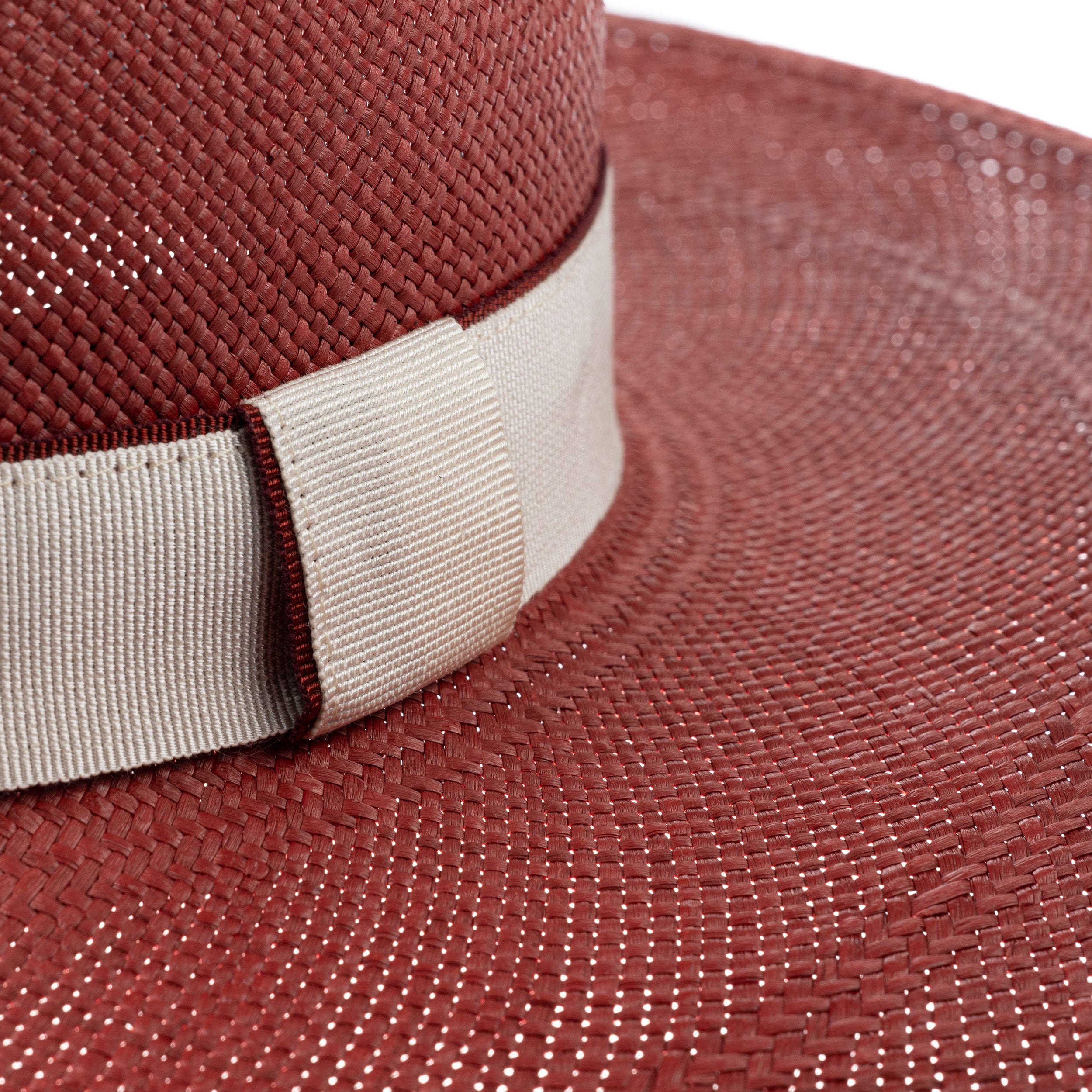 Wide Brim Panama in Red