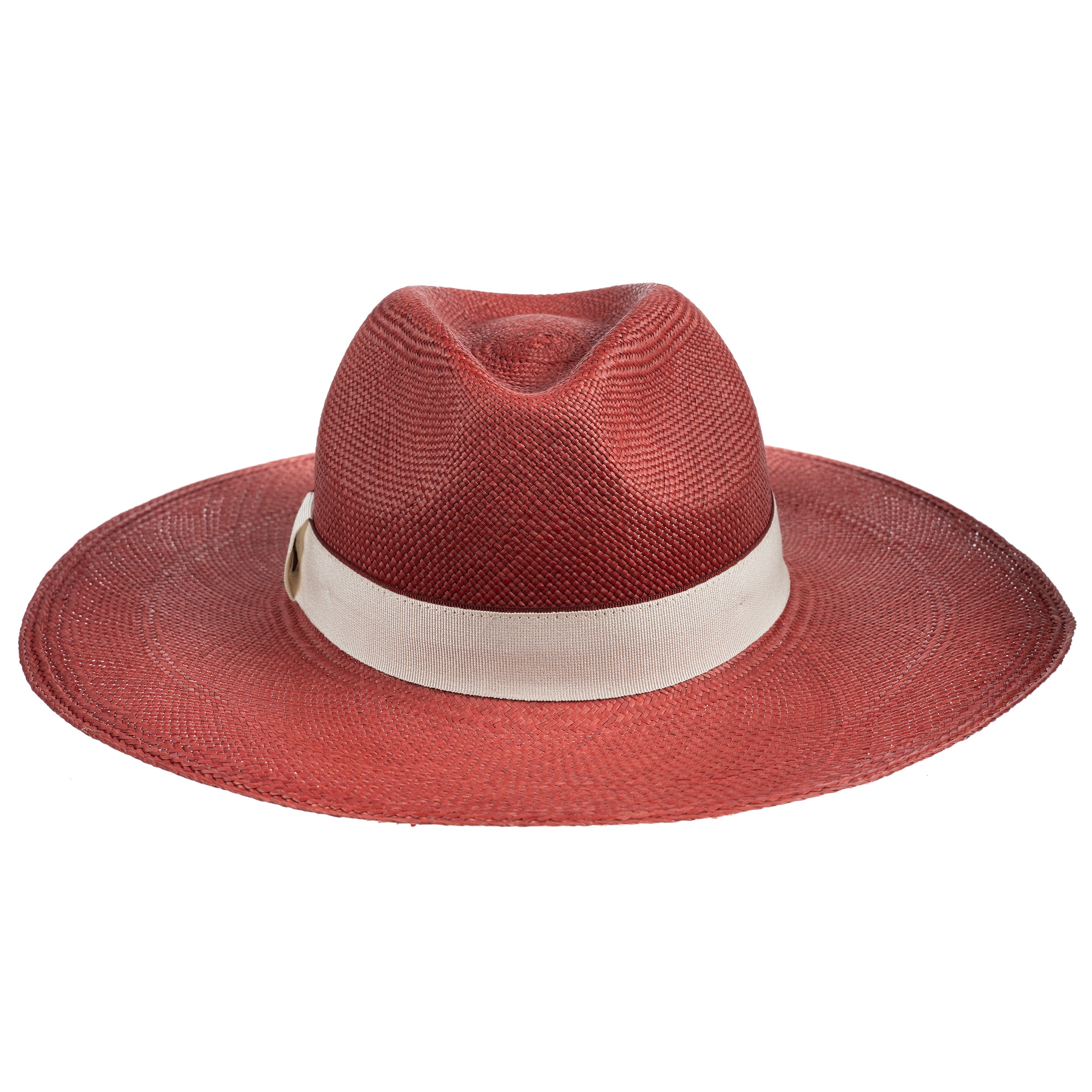 Wide Brim Panama in Red