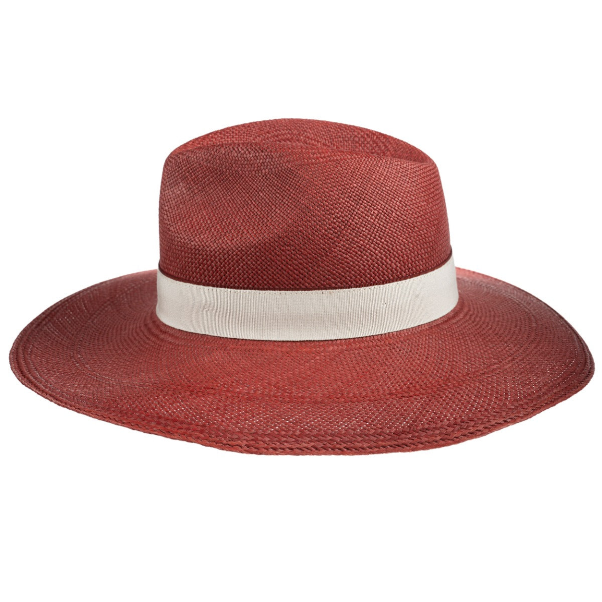 Wide Brim Panama in Red