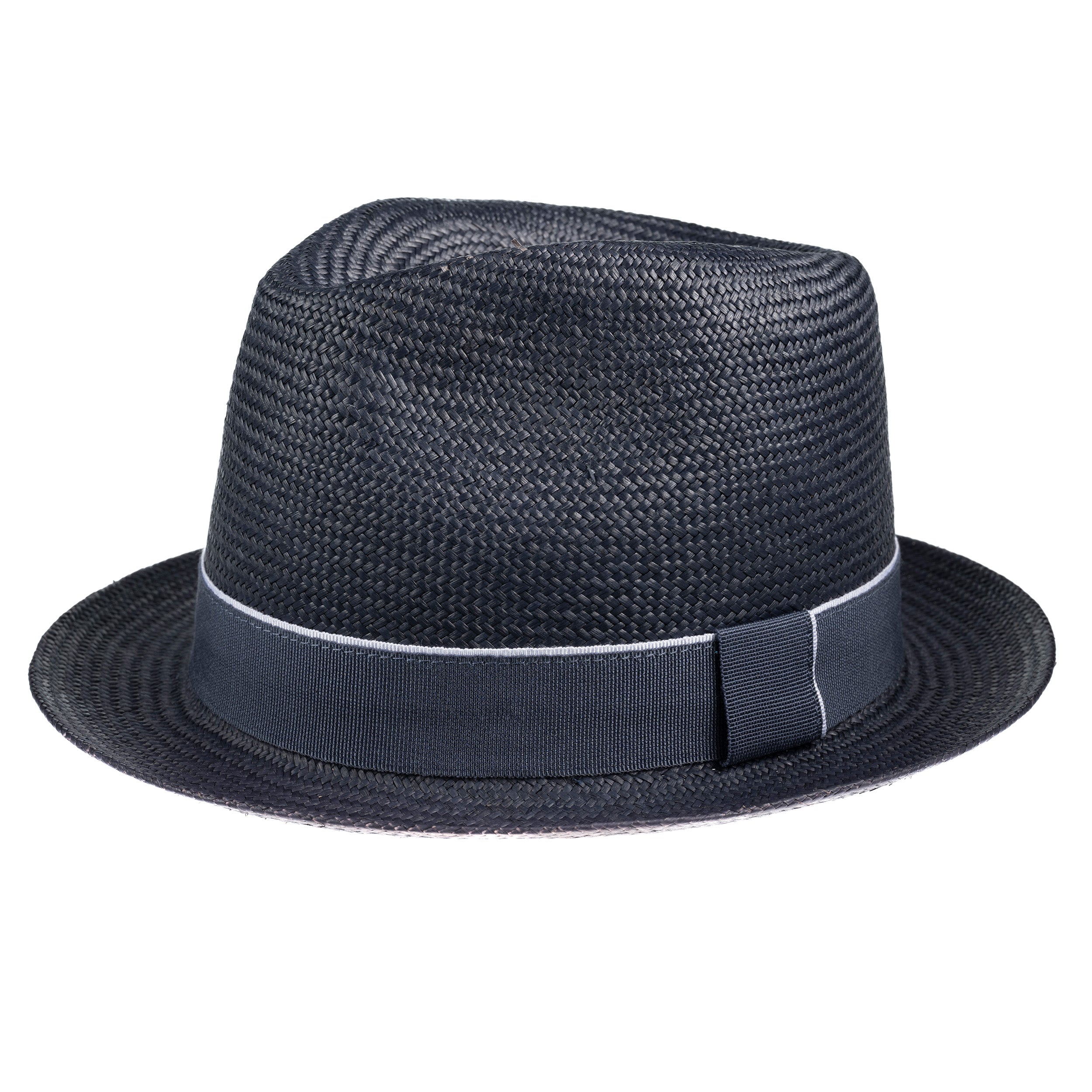 Narrow Brim Trilby Panama in Navy