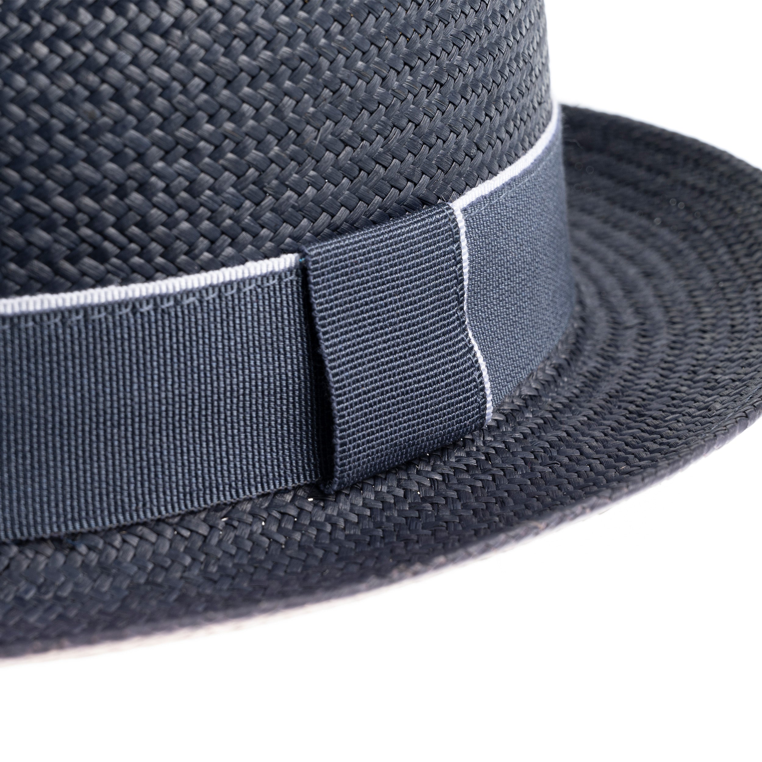 Narrow Brim Trilby Panama in Navy