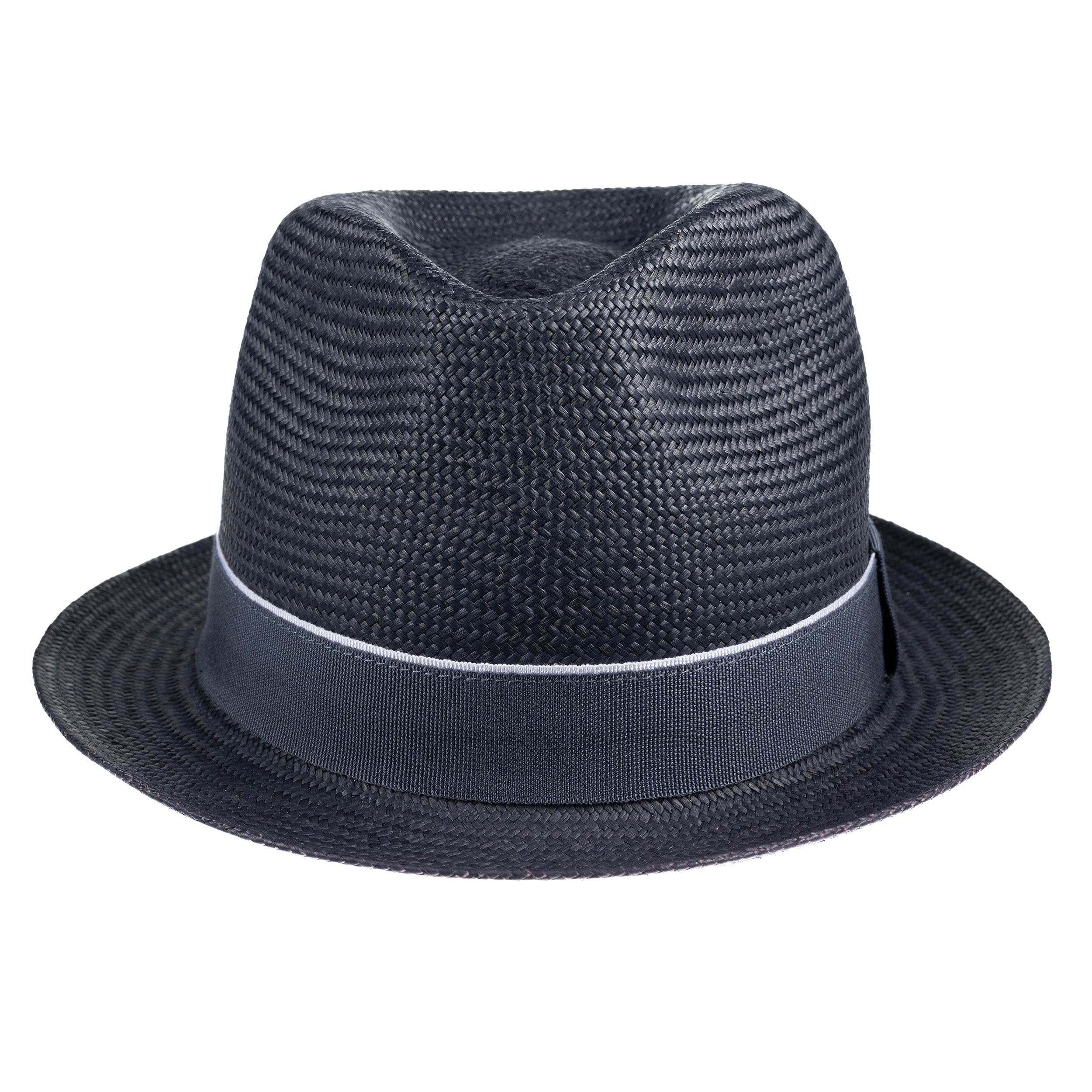 Narrow Brim Trilby Panama in Navy