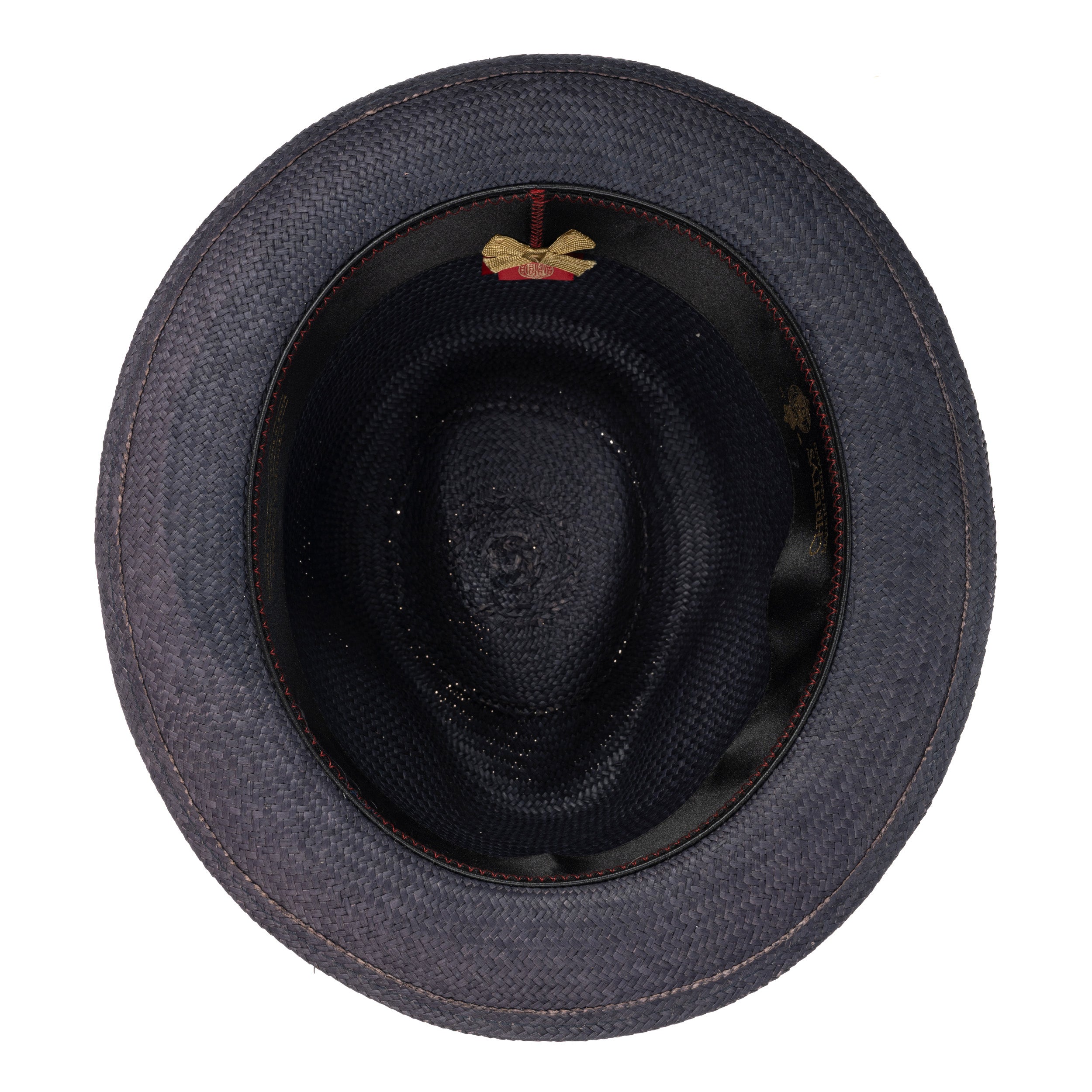 Narrow Brim Trilby Panama in Navy