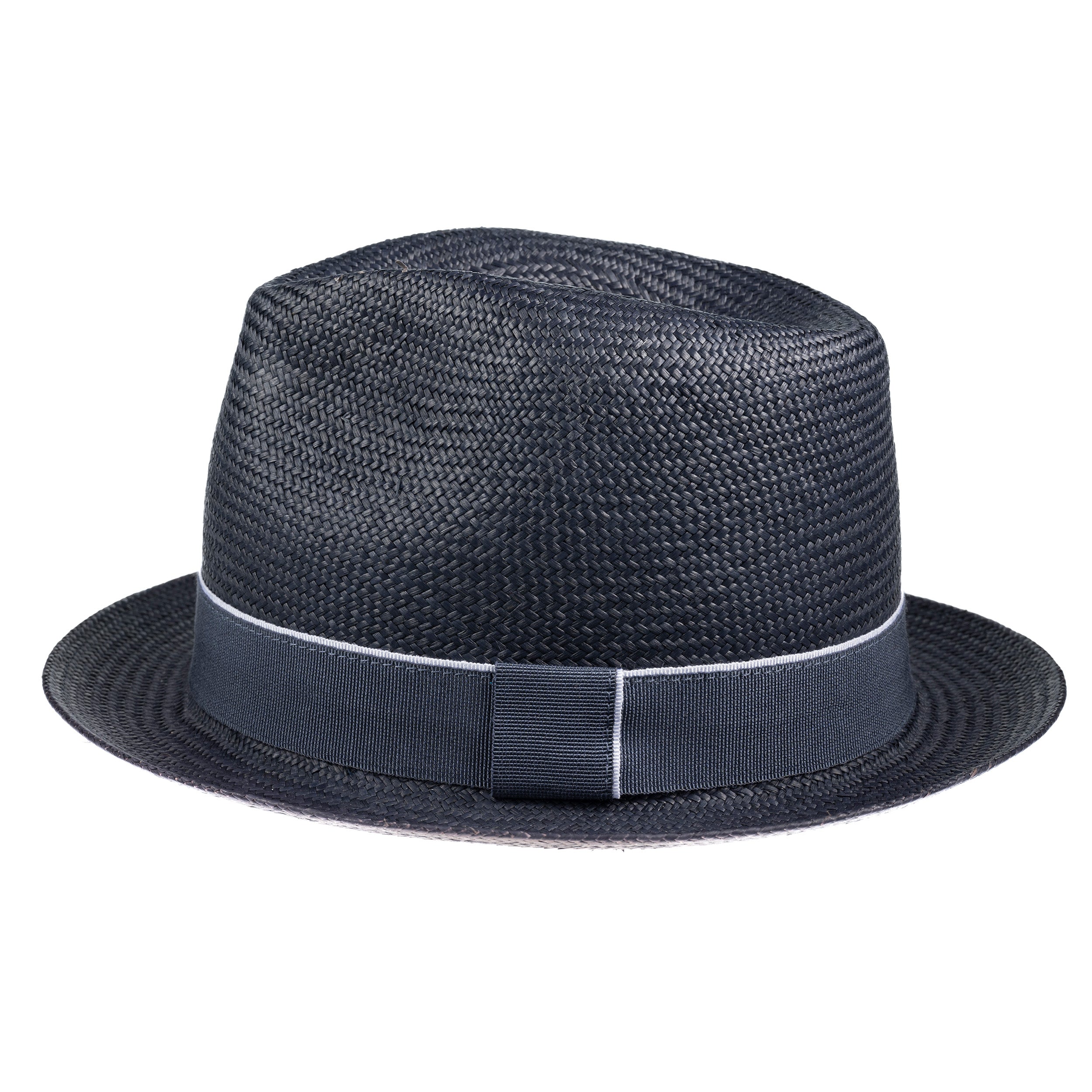 Narrow Brim Trilby Panama in Navy