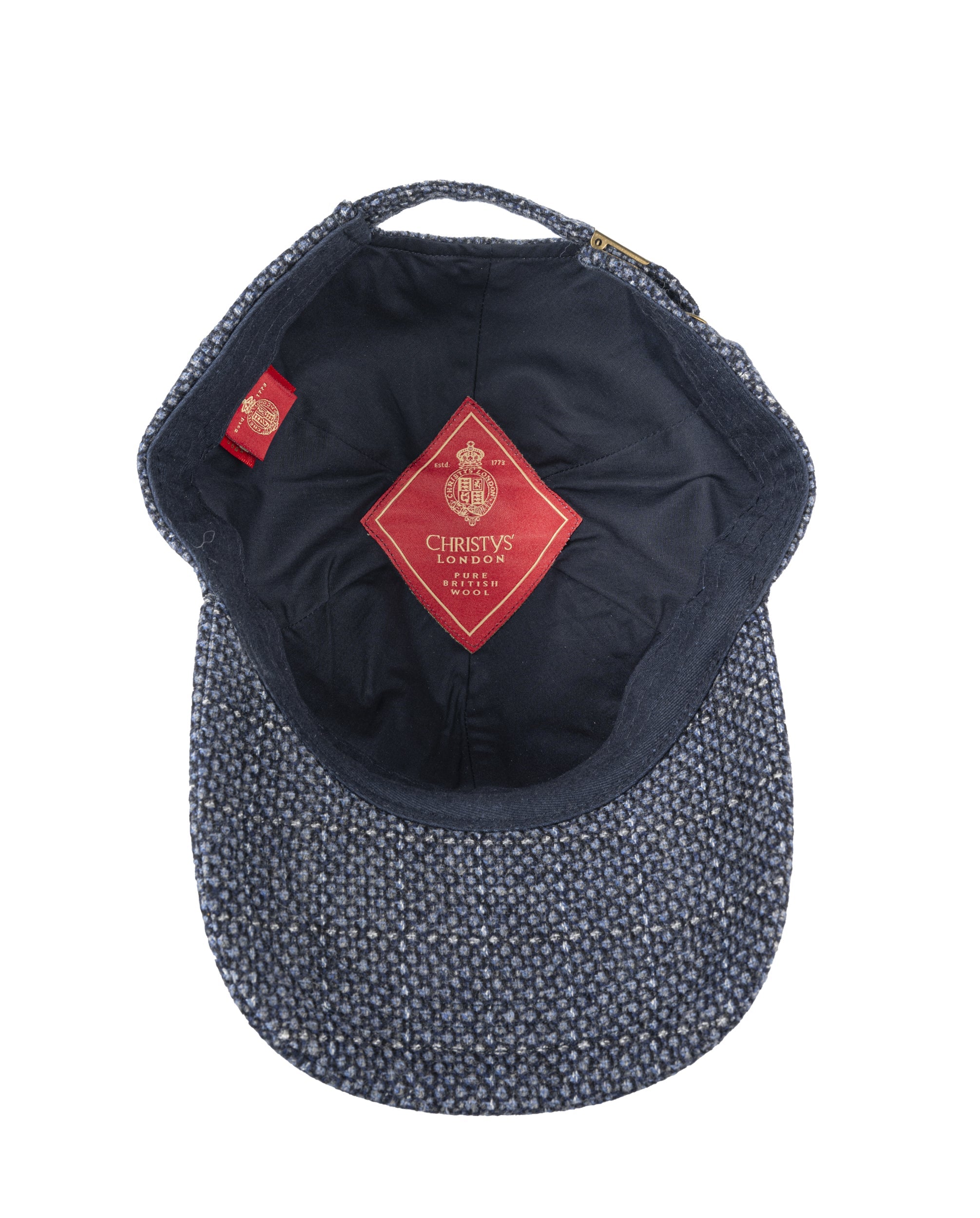 Reflective Navy Tweed Baseball Cap with one size adjuster