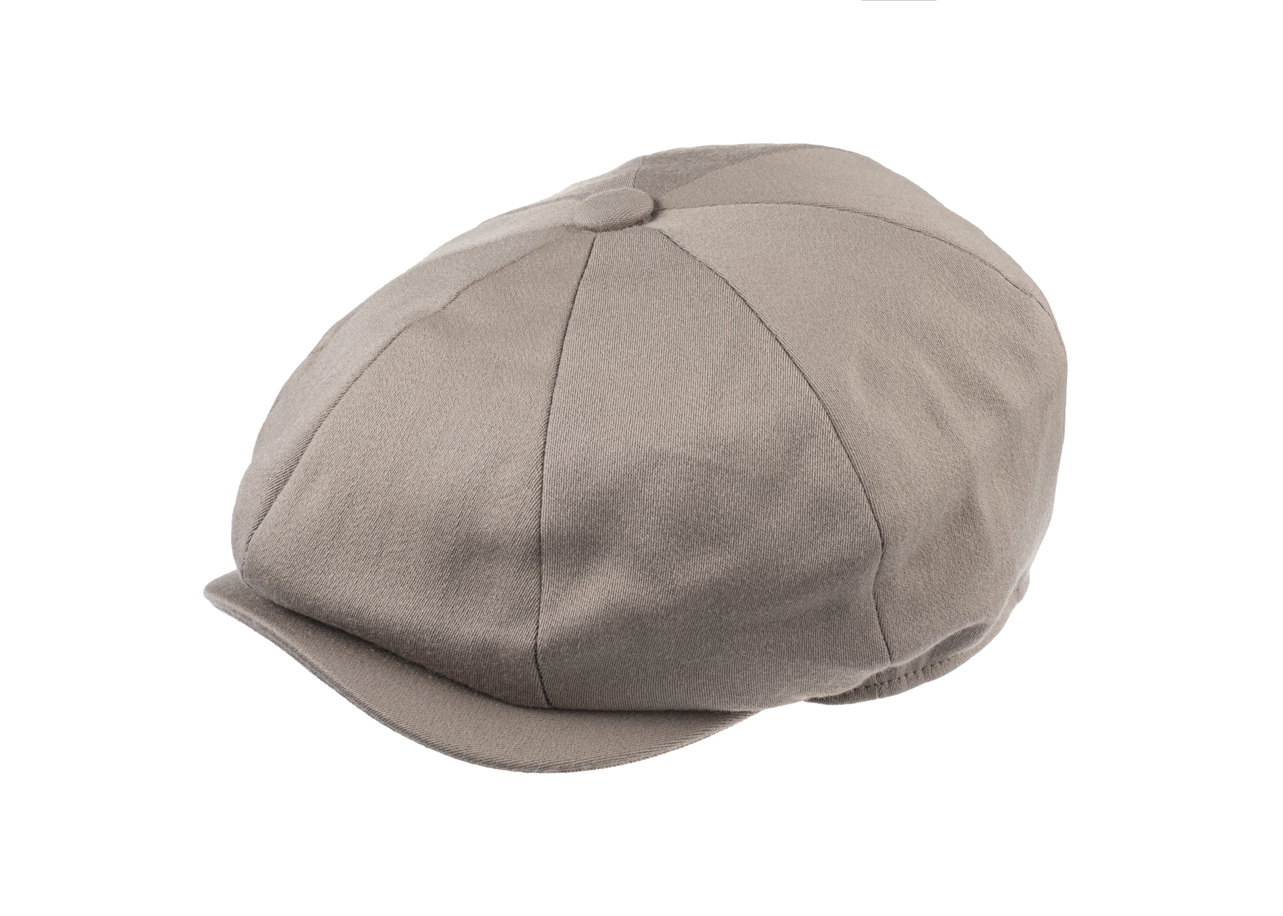 Ellis 8 piece baker boy cap in satin wool fabric in Earth