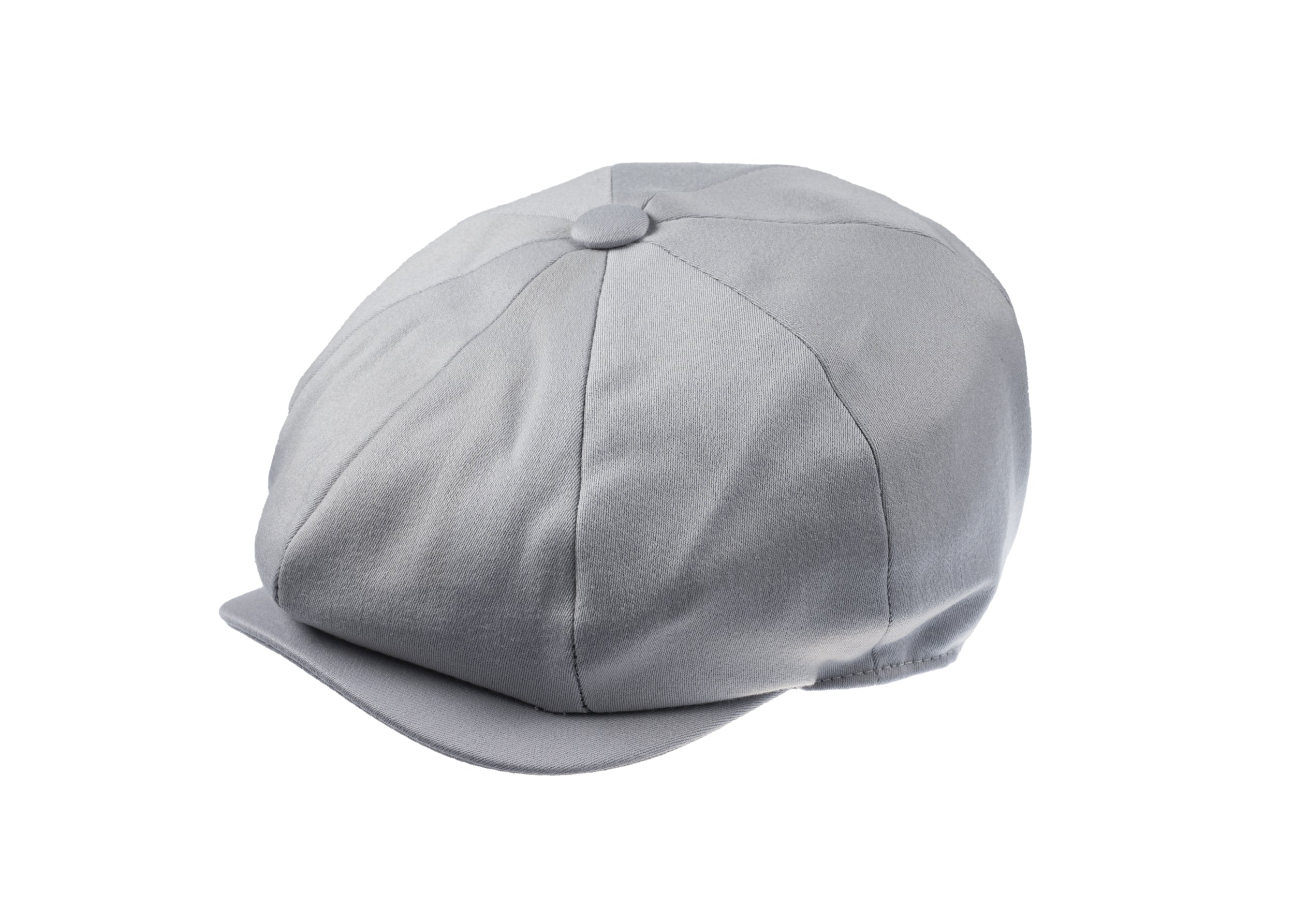 Ellis 8 piece baker boy cap in satin wool fabric in Mist