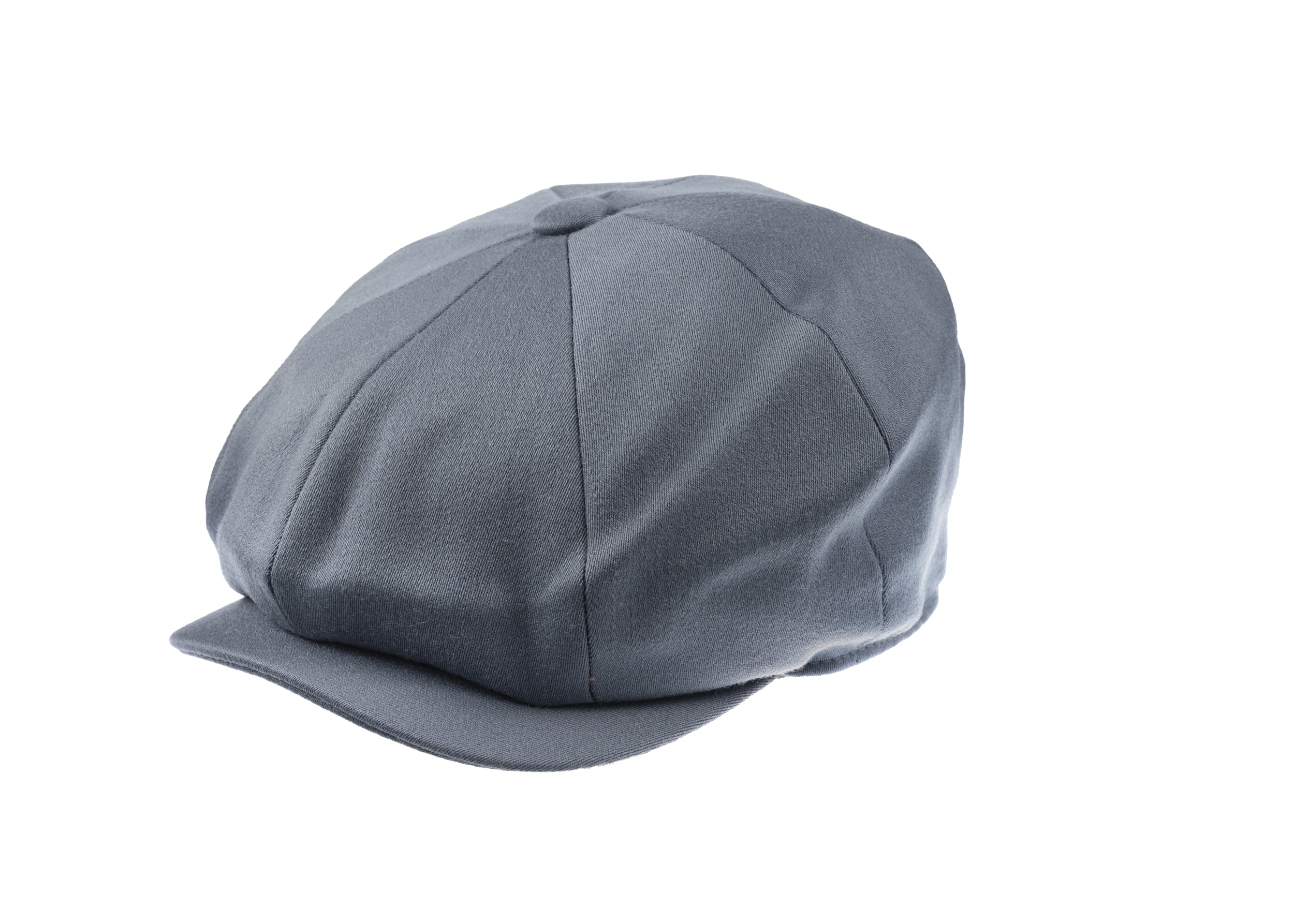 Ellis 8 piece baker boy cap in satin wool fabric in Slate