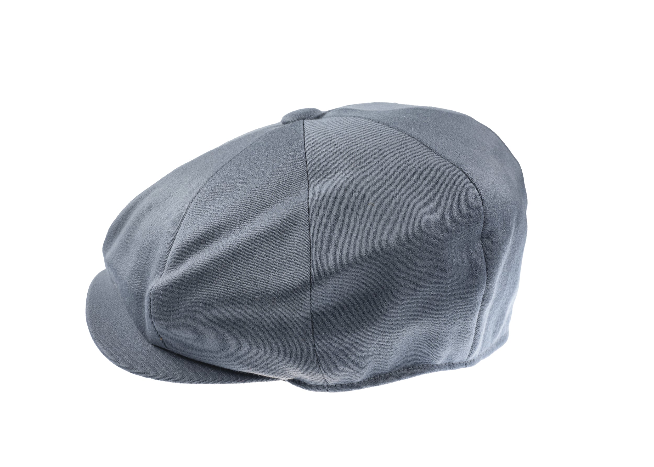 Ellis 8 piece baker boy cap in satin wool fabric in Slate