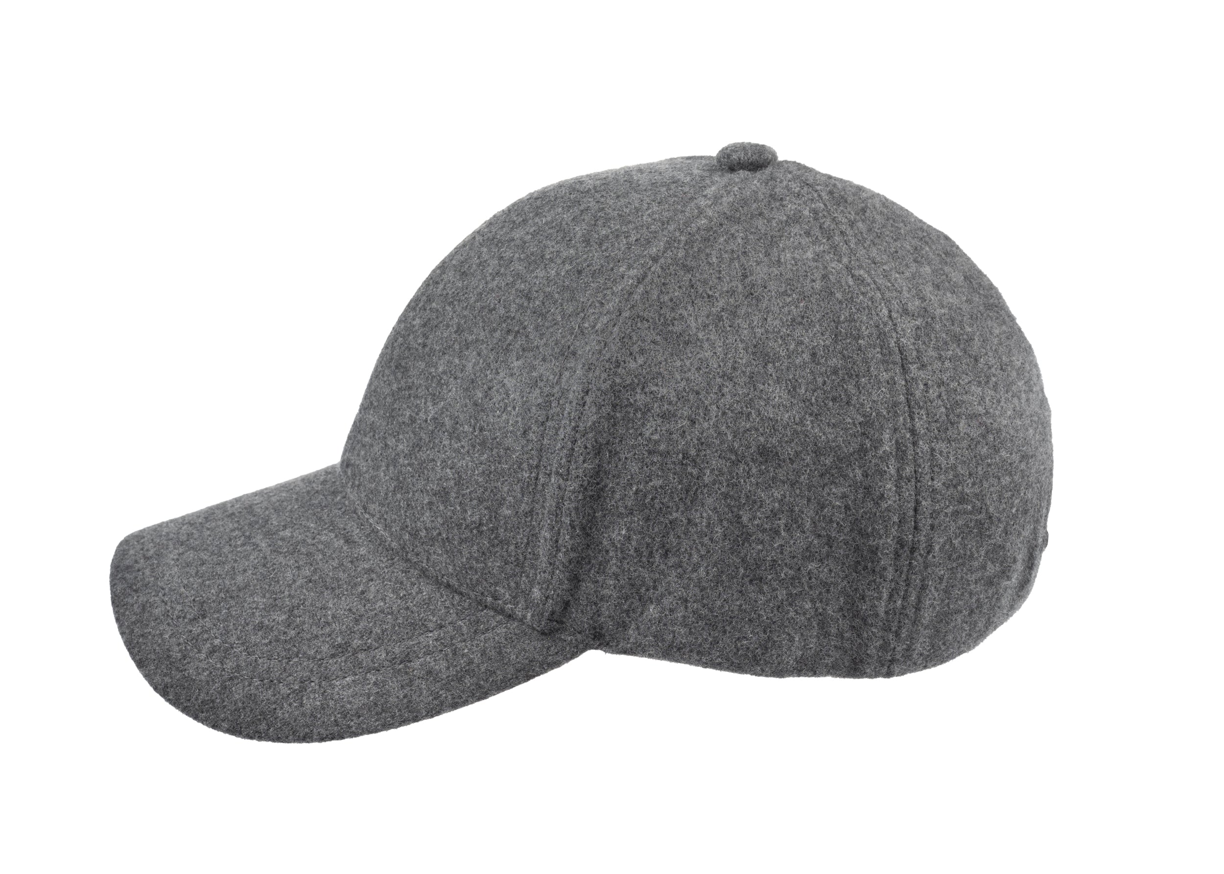 Josh baseball cap in cashmere/wool blend fabric in Grey