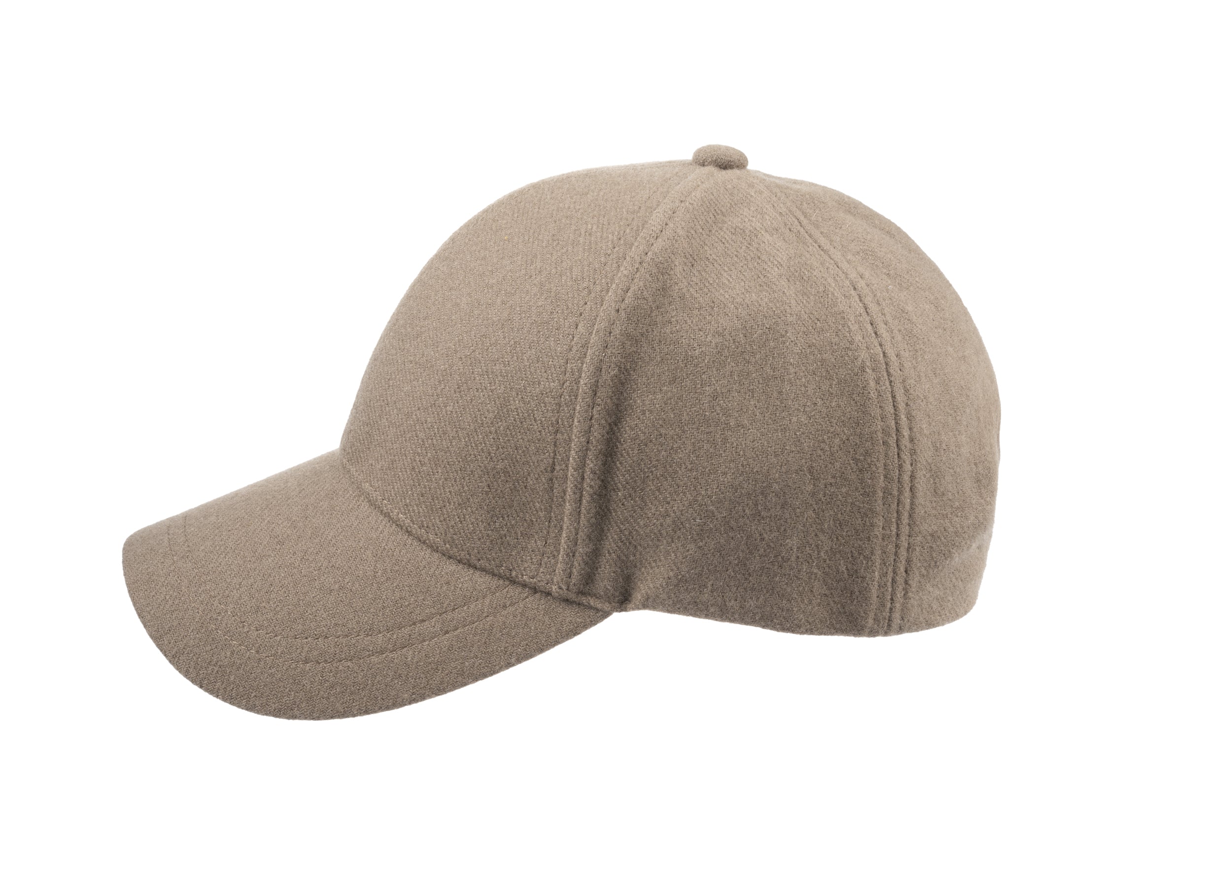 Josh baseball cap in cashmere/wool blend fabric in Light Brown