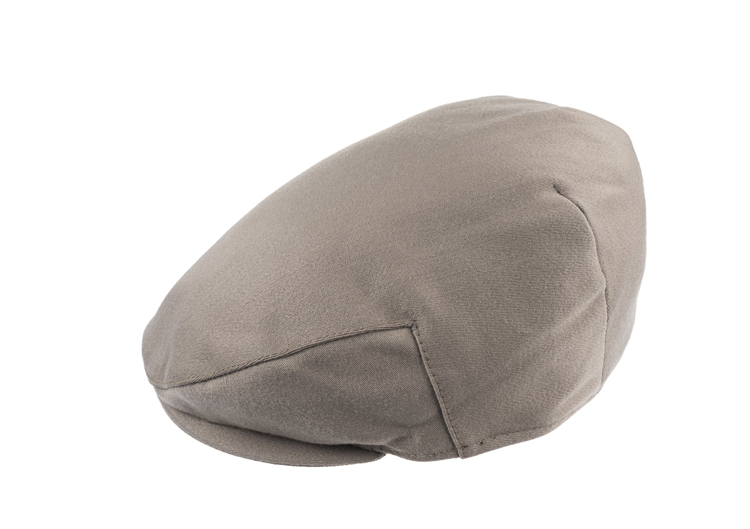 Ellis Balmoral flat cap in satin wool fabric in Earth