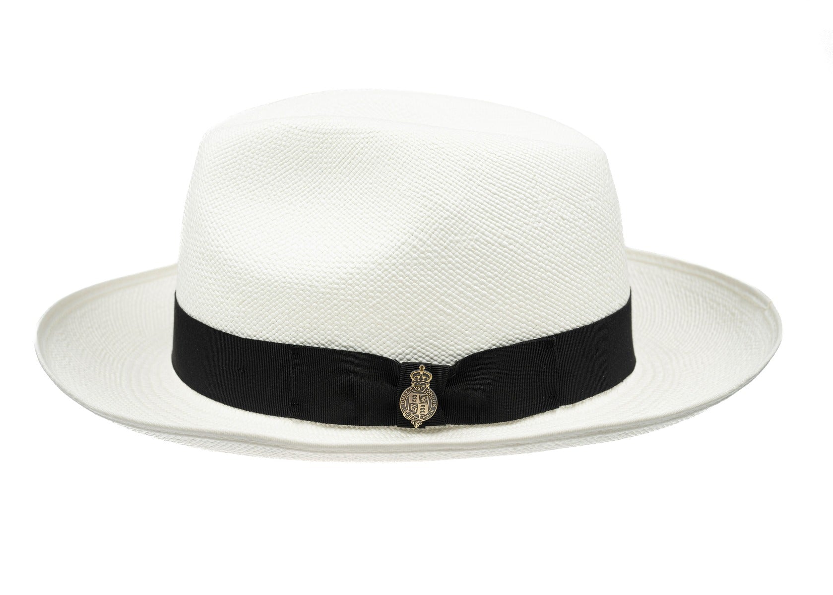 Superfine Preset Panama Hat With Black Band & Cream Binding