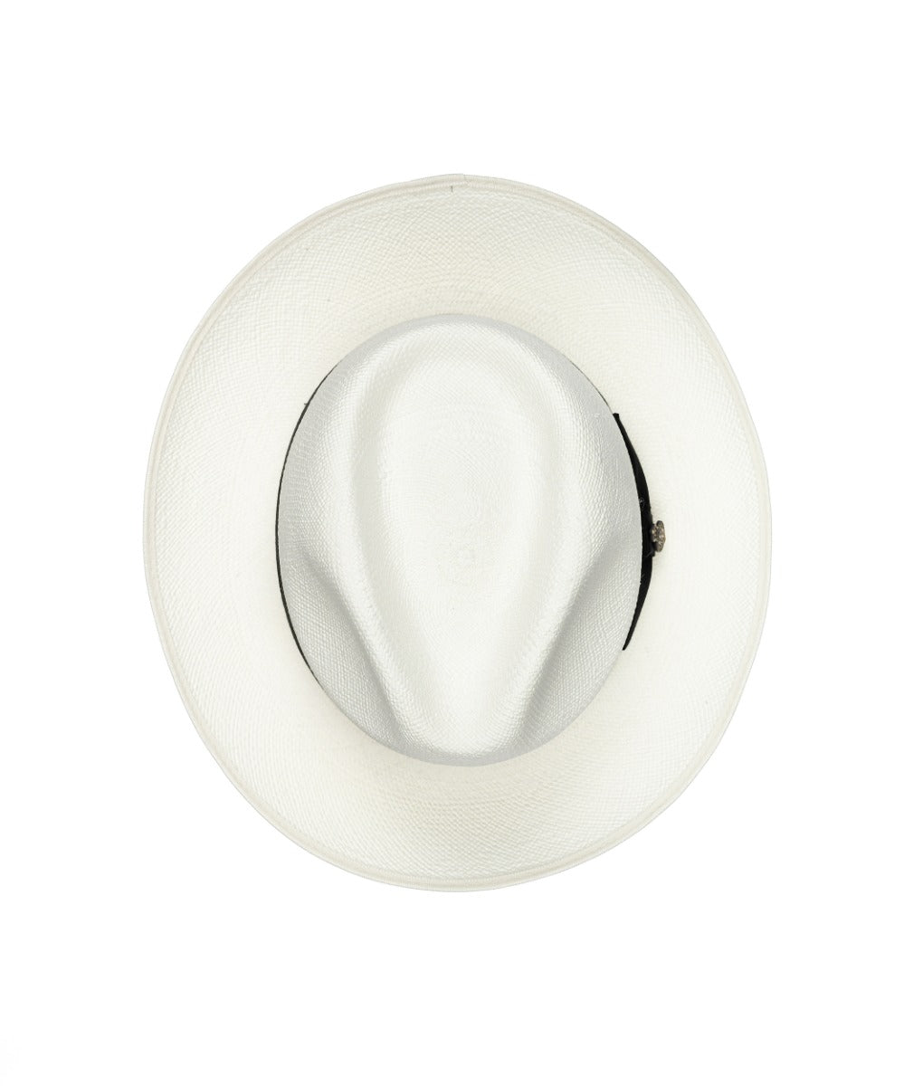 Superfine Preset Panama Hat With Black Band & Cream Binding