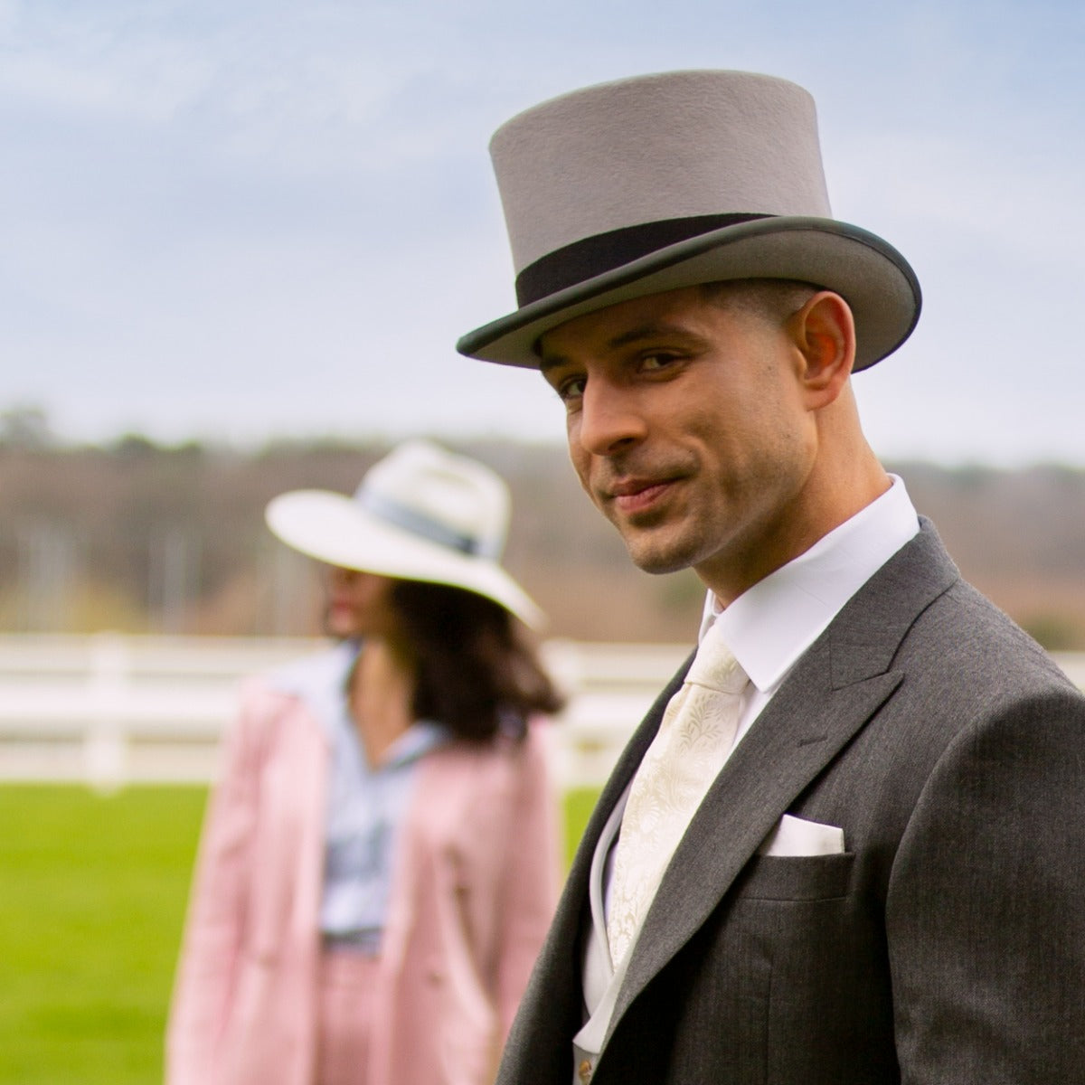 Ascot Fur Felt Grey Top Hat