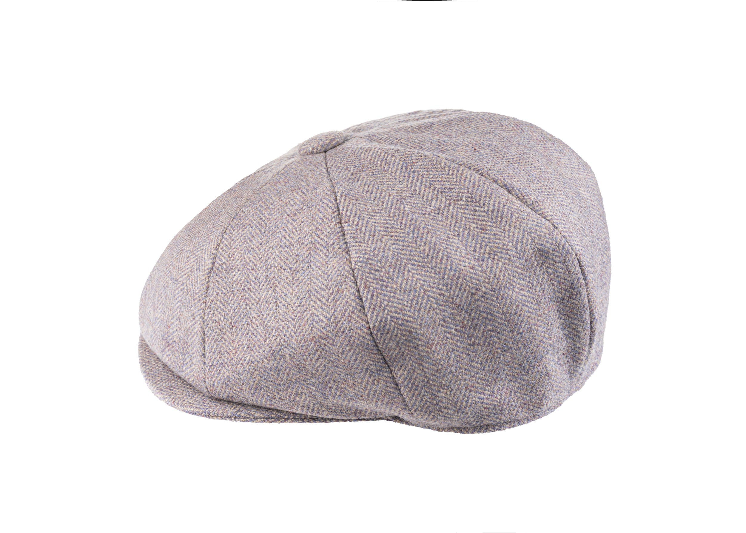 Lovat Mill Teviot Tweed Made in England 8 Piece Cap in Heather