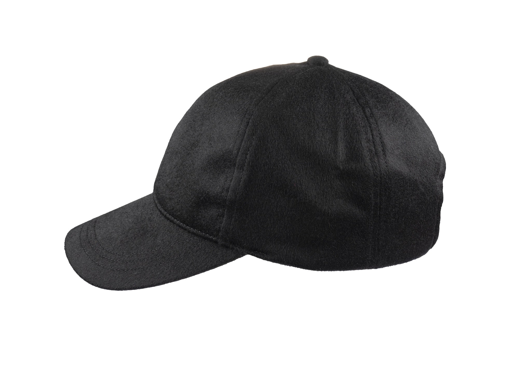 Baseball Cashmere cap in black