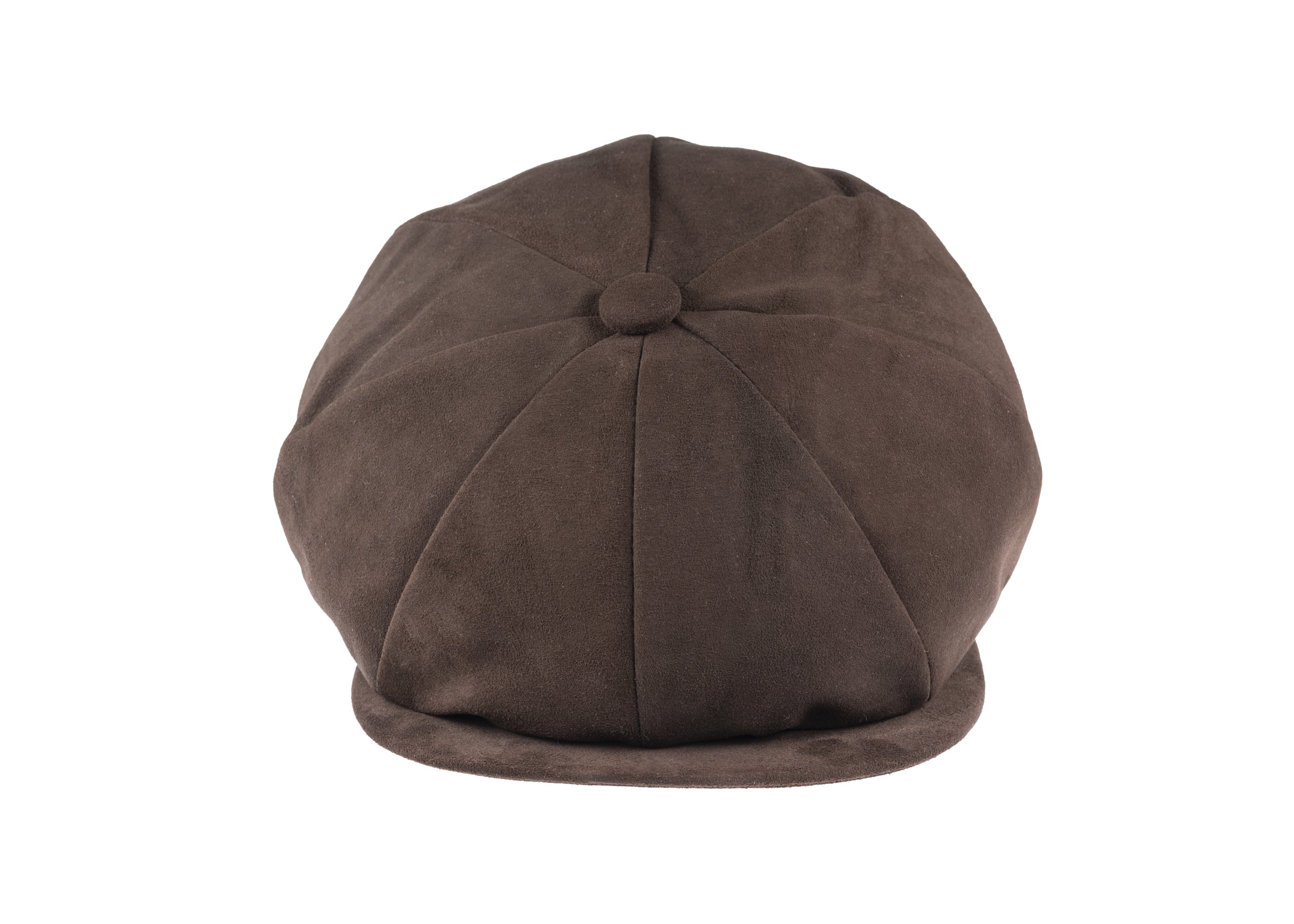 Choc 8 piece baker boy cap in soft suede