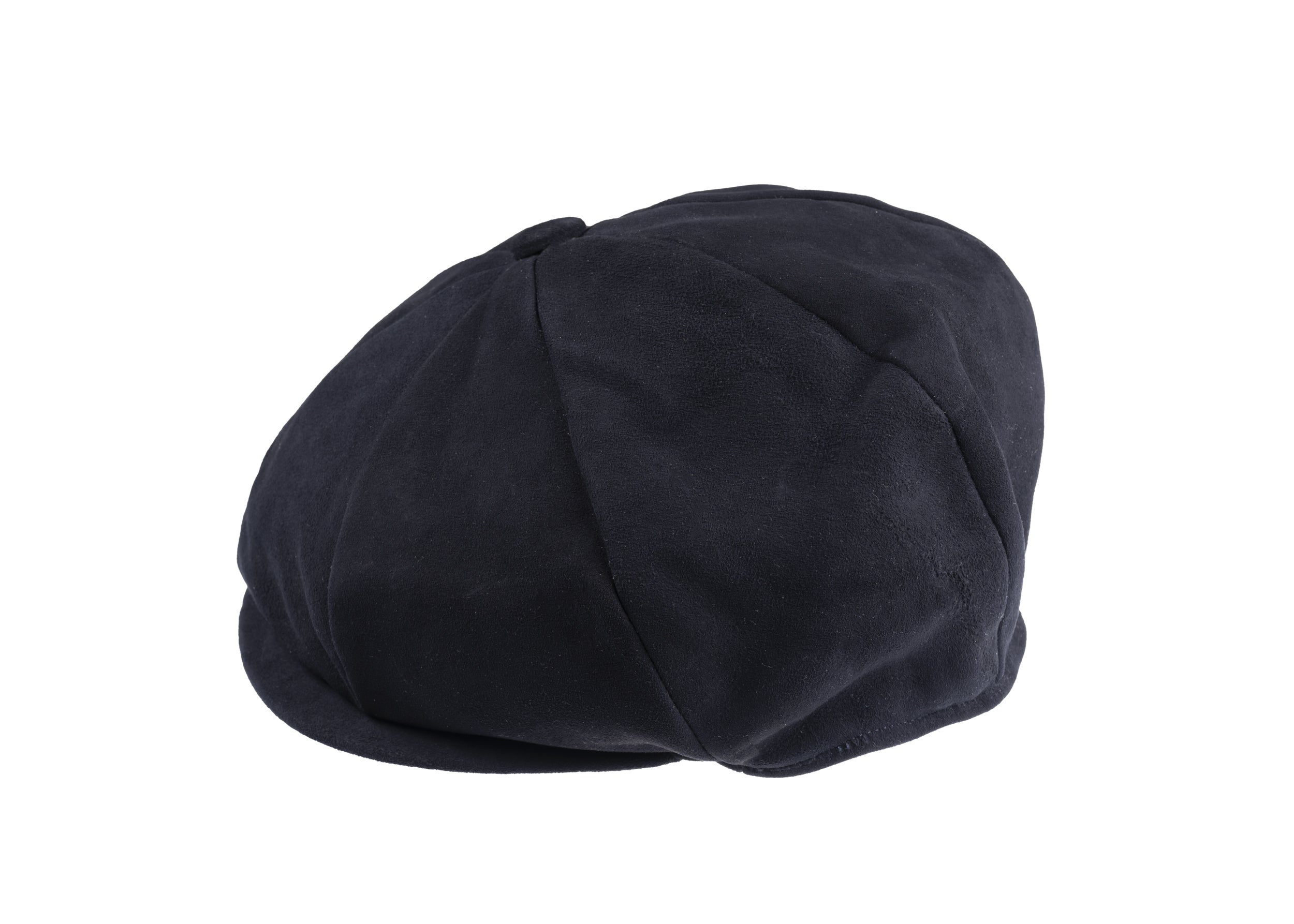 Navy 8 piece baker boy cap in soft suede