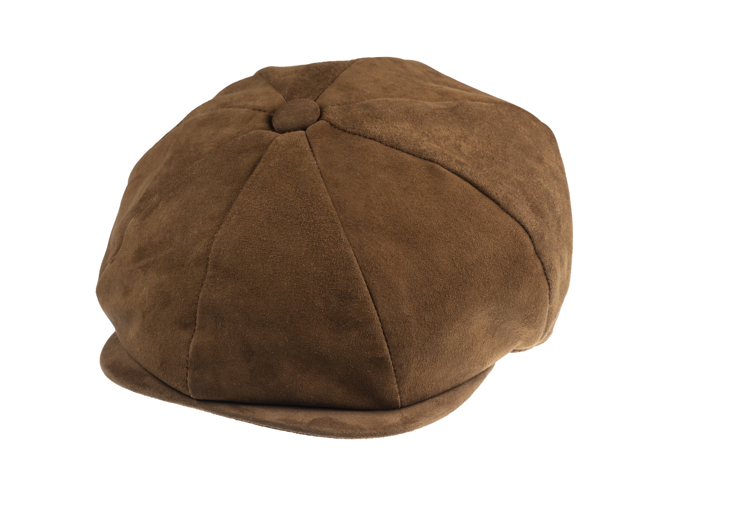 Toffee 8 piece baker boy cap in soft suede