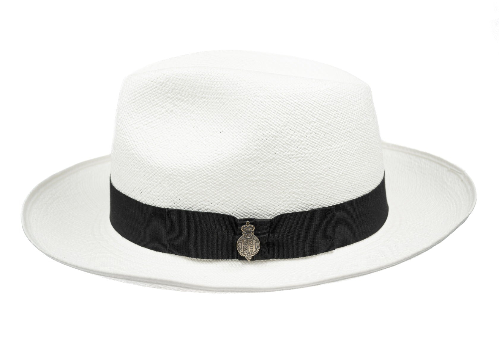 Classic Preset Panama Hat With Black Band & Cream Binding