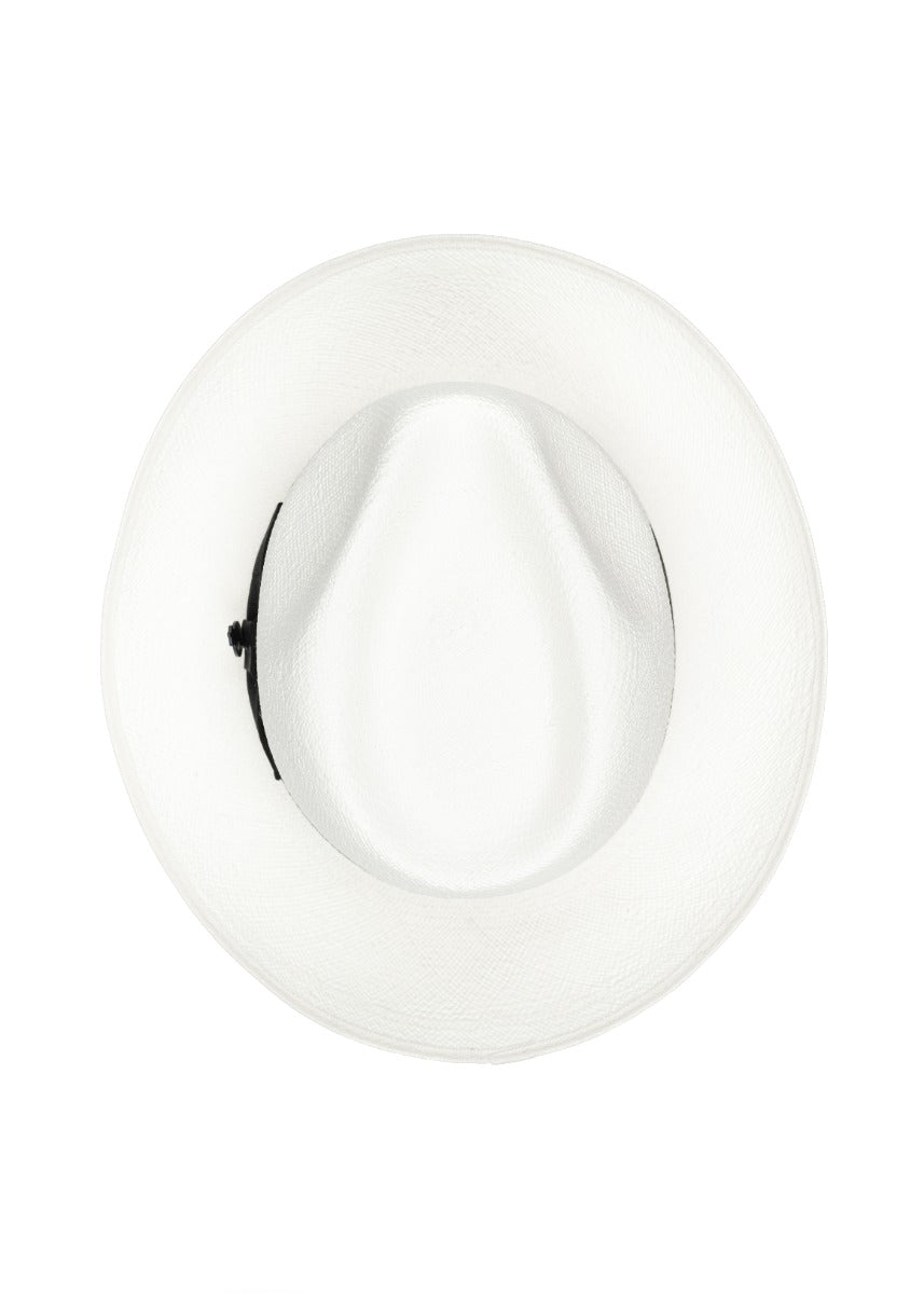 Classic Preset Panama Hat With Black Band & Cream Binding