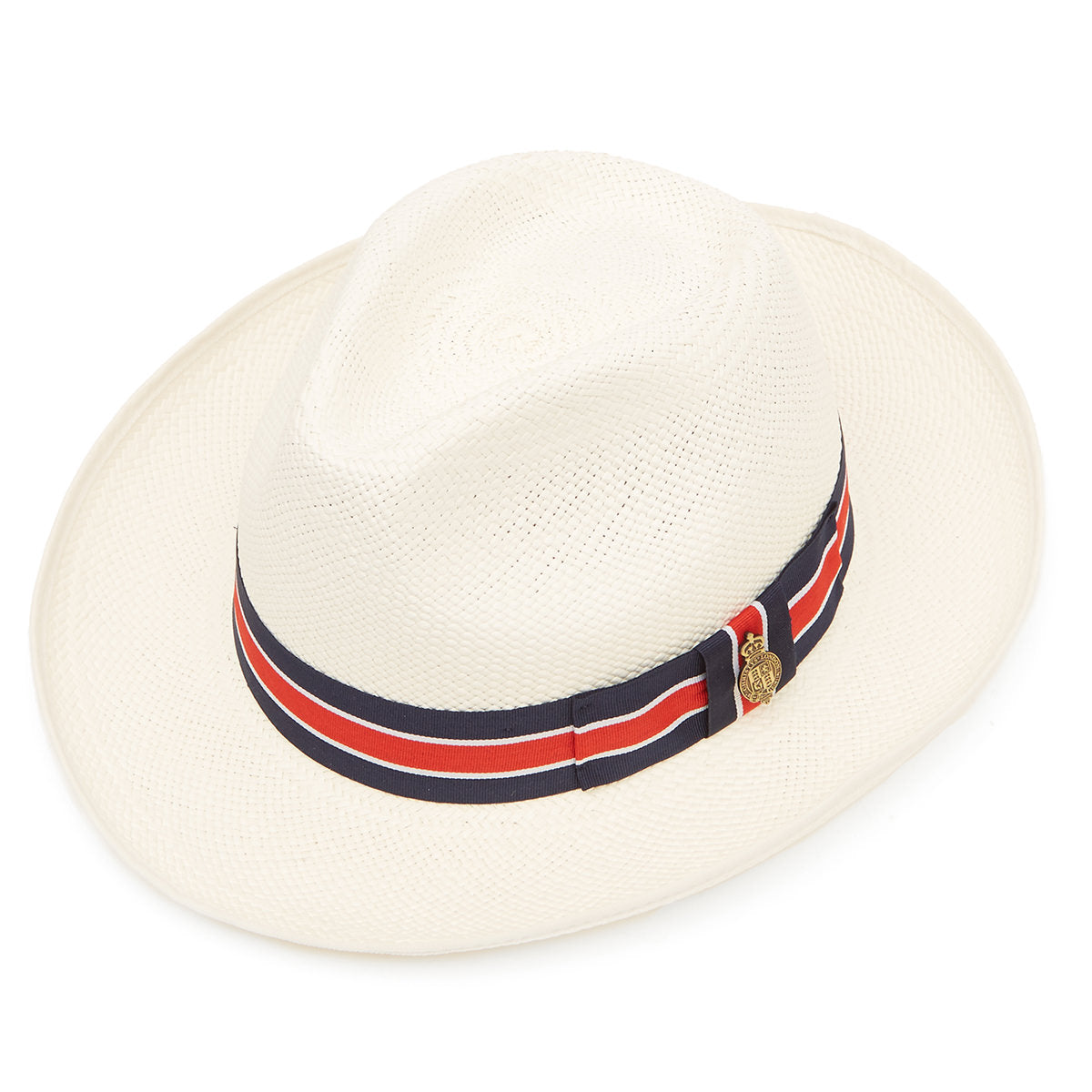 Classic Preset Regimental Panama Hat With No3 Band & Cream Binding