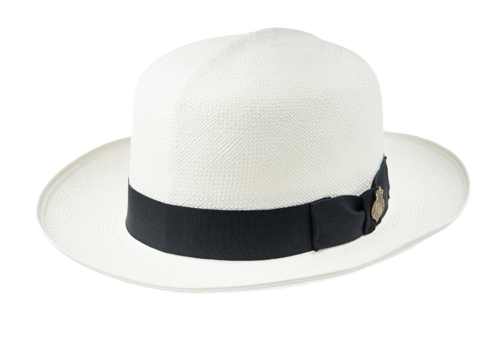 Superfine Folder Panama Hat With Navy Band & Cream Binding